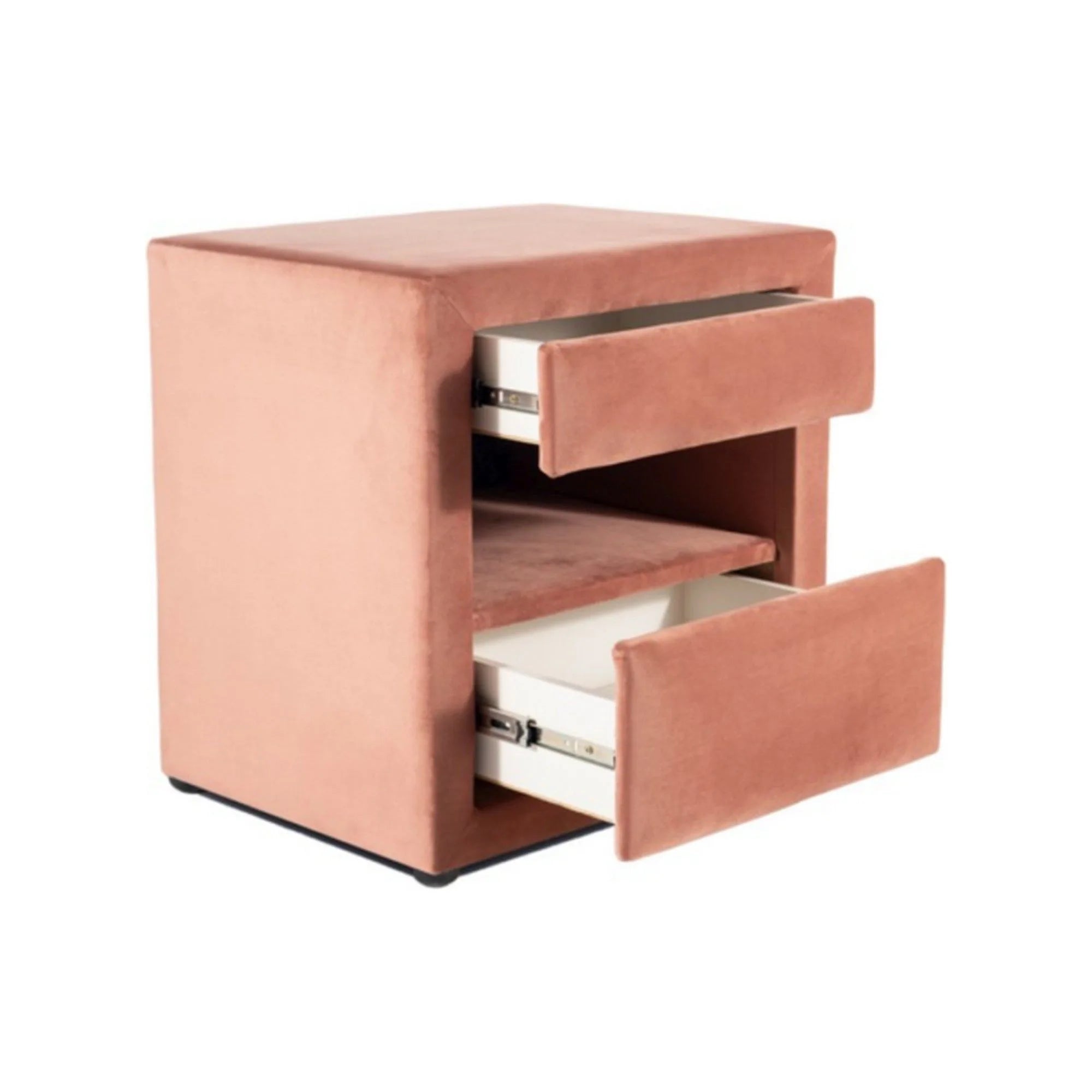 Noptiera ET-003, roz antic, stofa catifelata, 52x41x54 cm