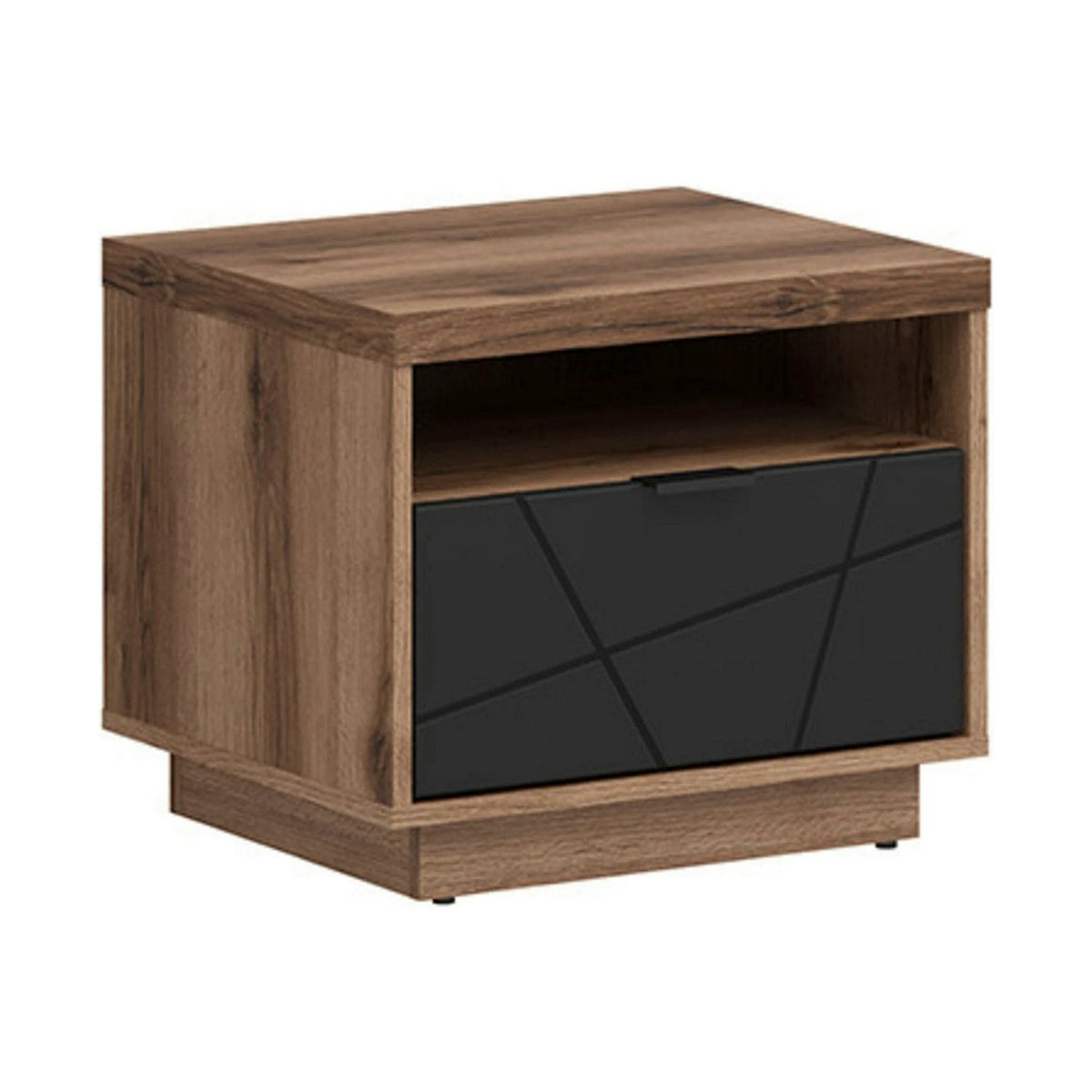 Noptiera FORN, nuc/negru , PAL melaminat, 50x43x43 cm