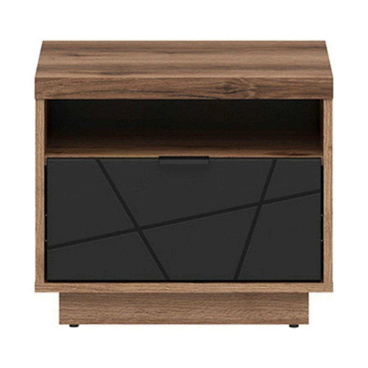 Noptiera FORN, nuc/negru , PAL melaminat, 50x43x43 cm