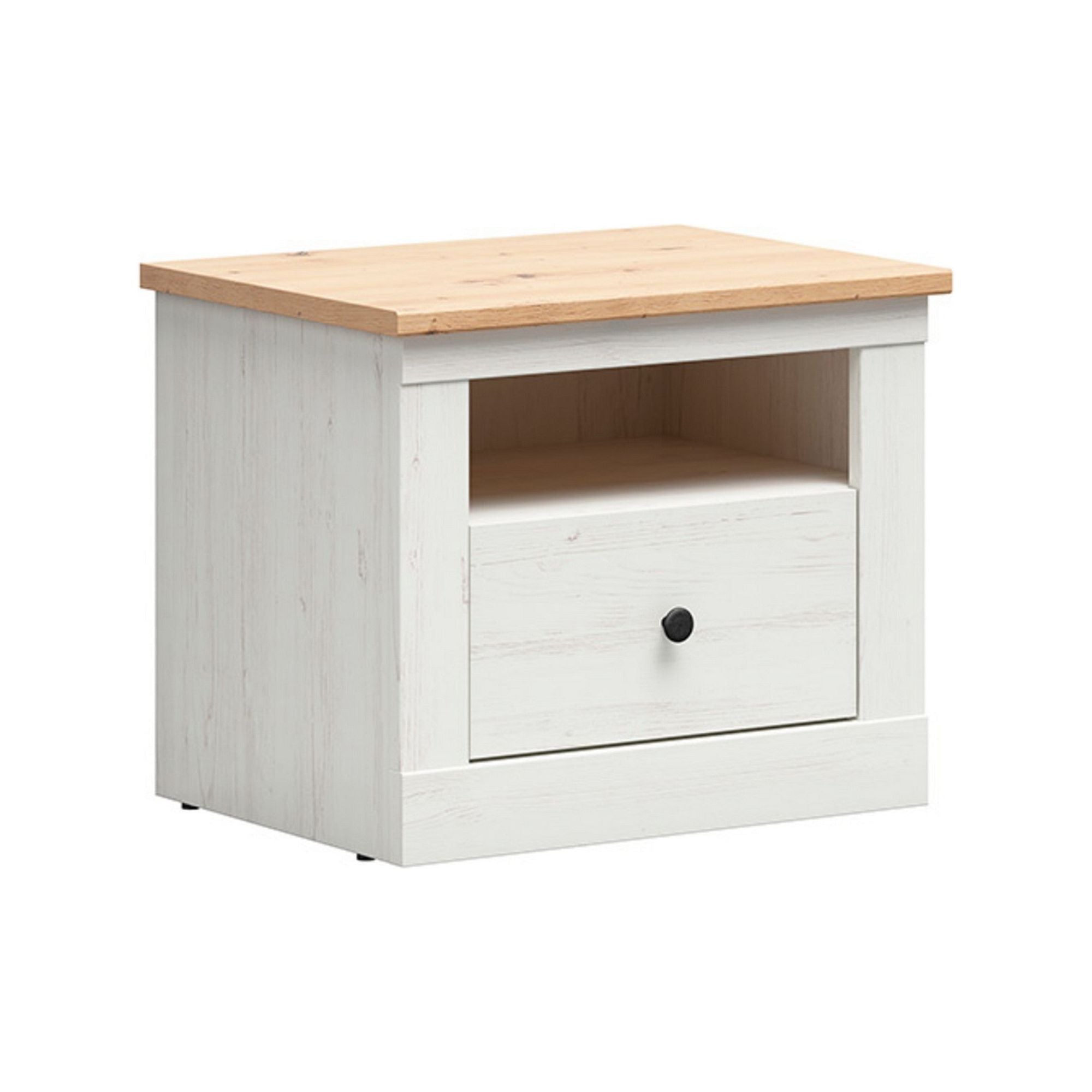 Noptiera FRIJA, stejar artisan/crem, PAL melaminat, 58x44x48 cm