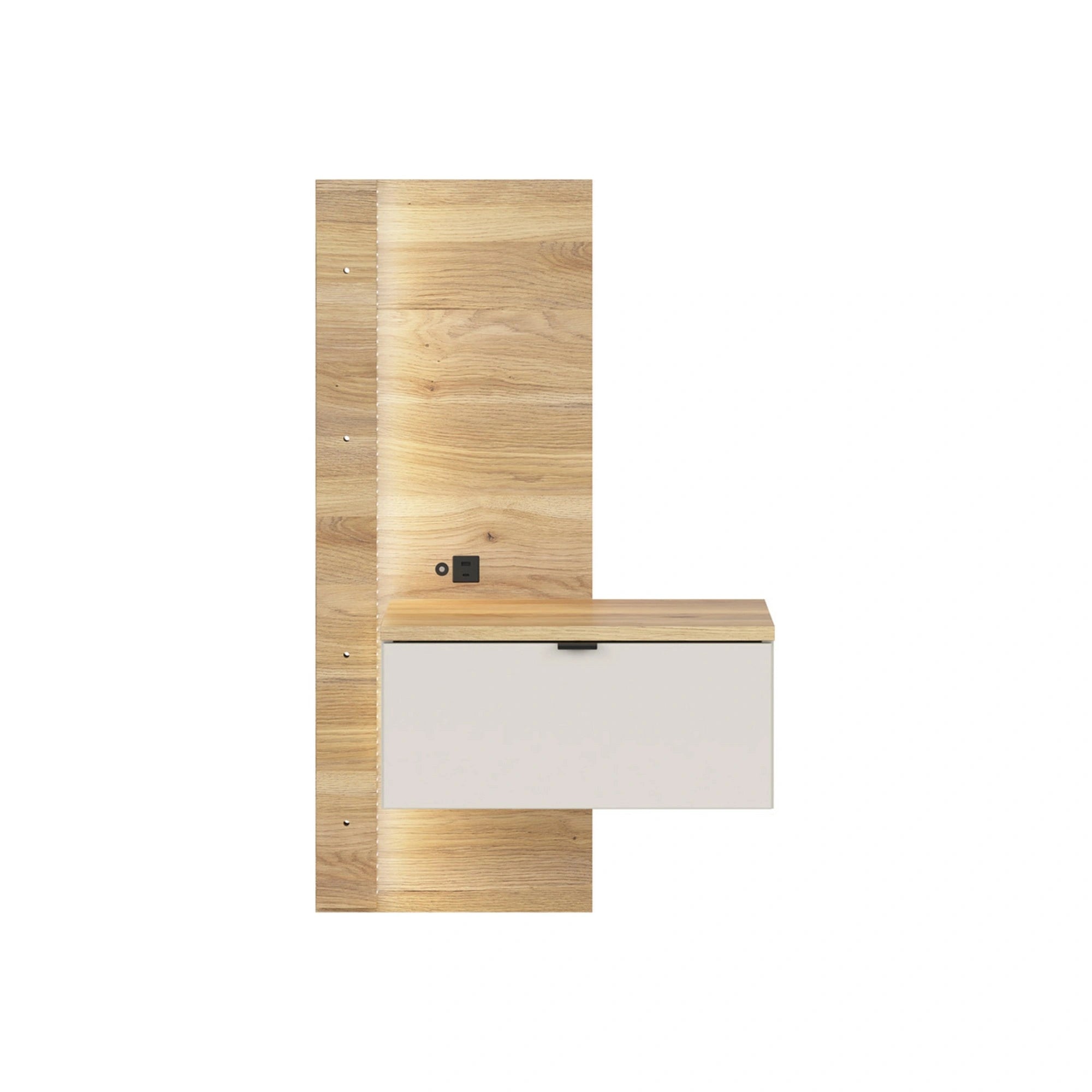 Noptiera GLAMOUR, stejar/casmir, PAL, pe partea dreapta, 50x42x98 cm