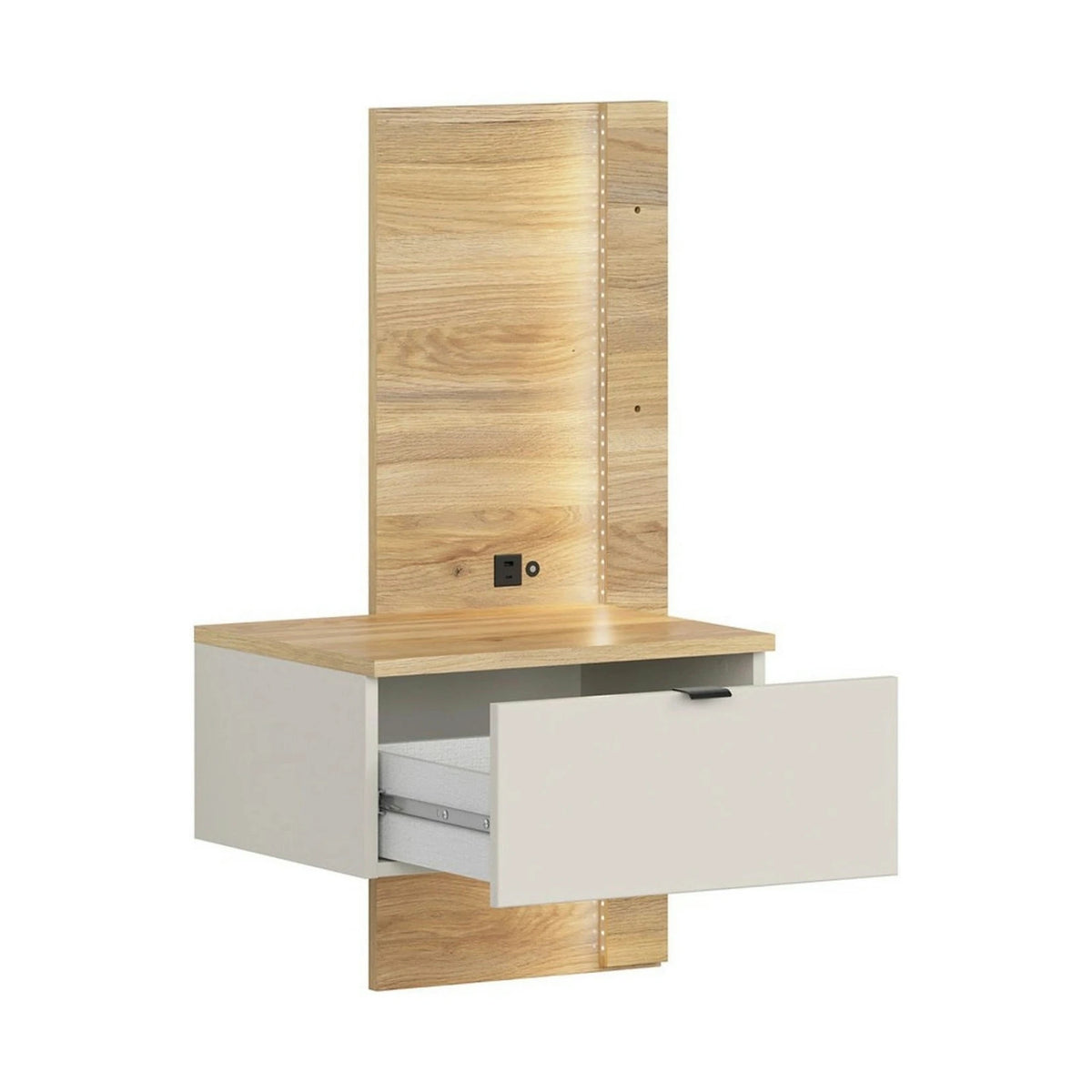 Noptiera GLAMOUR, stejar/casmir, PAL, pe partea stanga, 50x42x98 cm