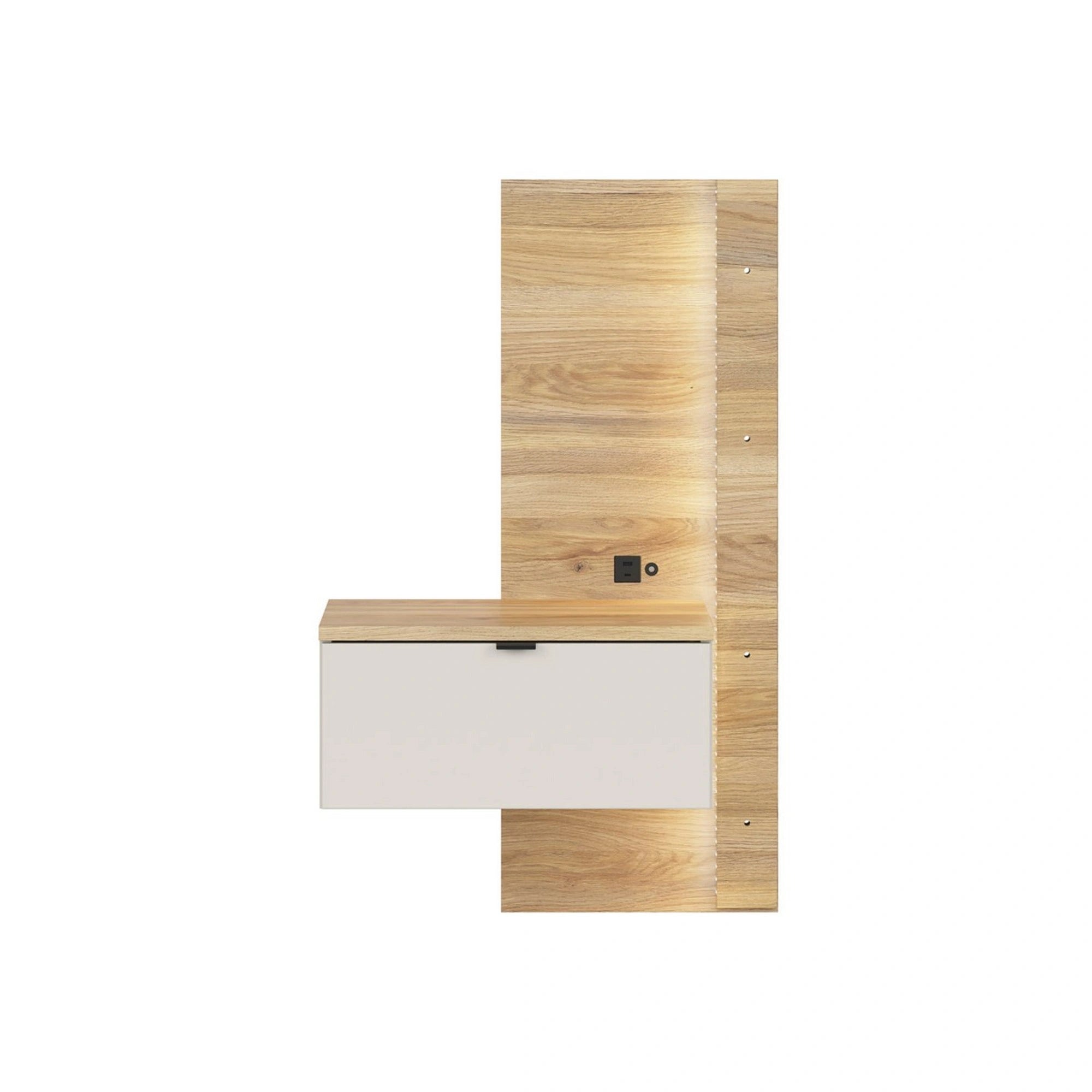 Noptiera GLAMOUR, stejar/casmir, PAL, pe partea stanga, 50x42x98 cm