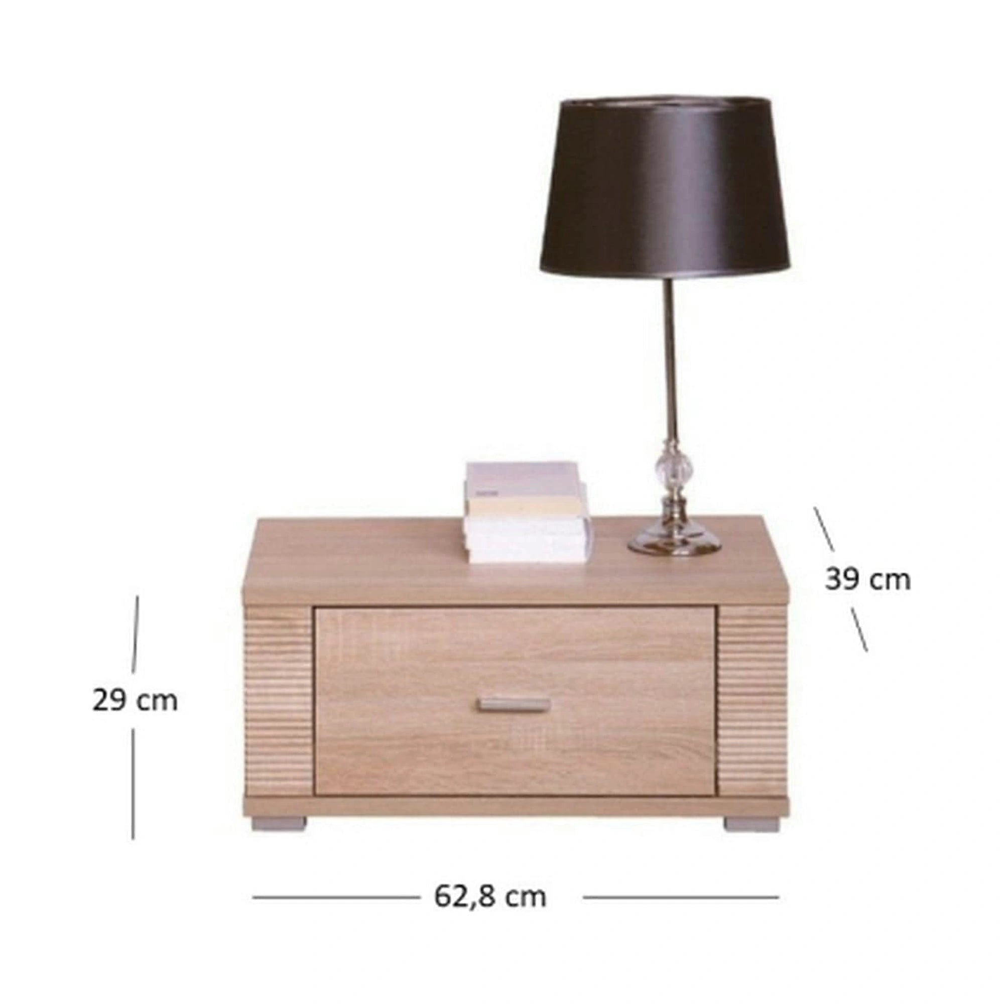 Noptiera GRESS, stejar sonoma, PAL laminat/margini PVC, 63x39x29 cm