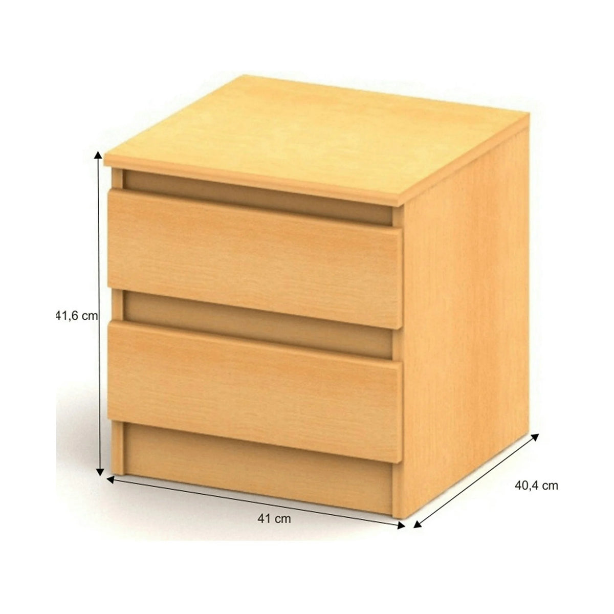 Noptieră HANY NEW 002, fag, DTD laminat, 41x42x40 cm