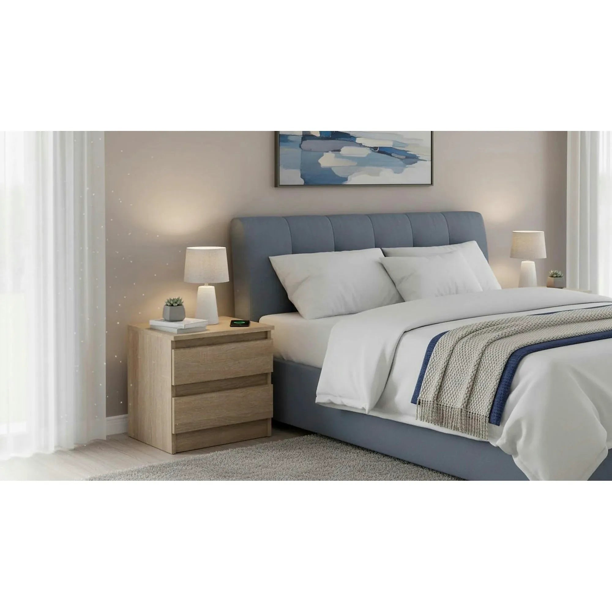 Noptieră HANY NEW 002, stejar sonoma, DTD laminat, 41x42x40 cm