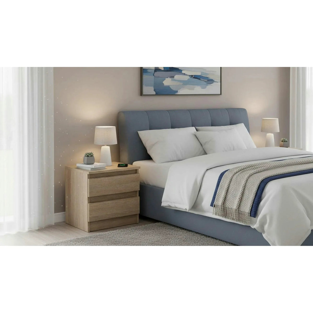Noptieră HANY NEW 002, stejar sonoma, DTD laminat, 41x42x40 cm