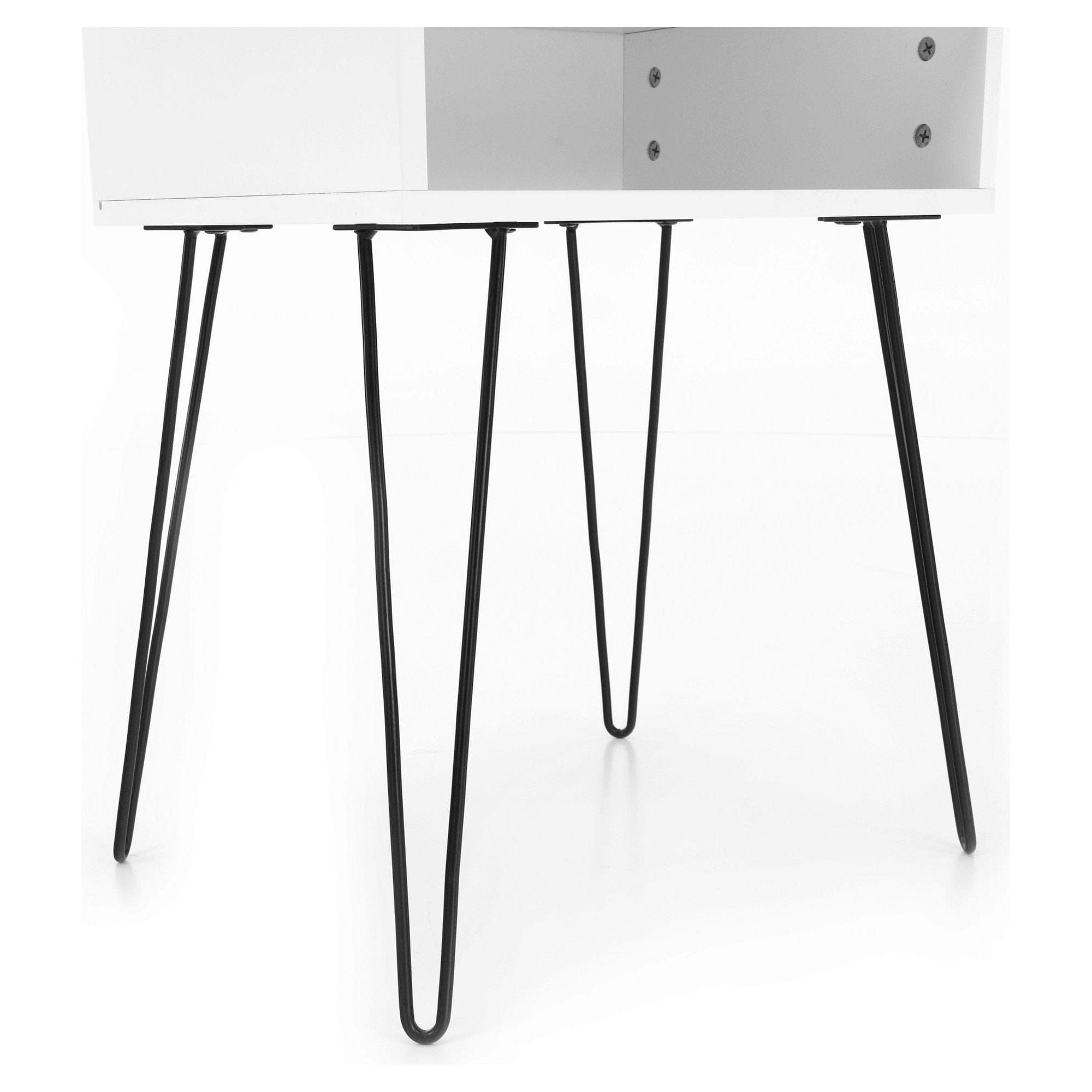 Noptiera HONEJ, alb/negru, 45x35x58 cm