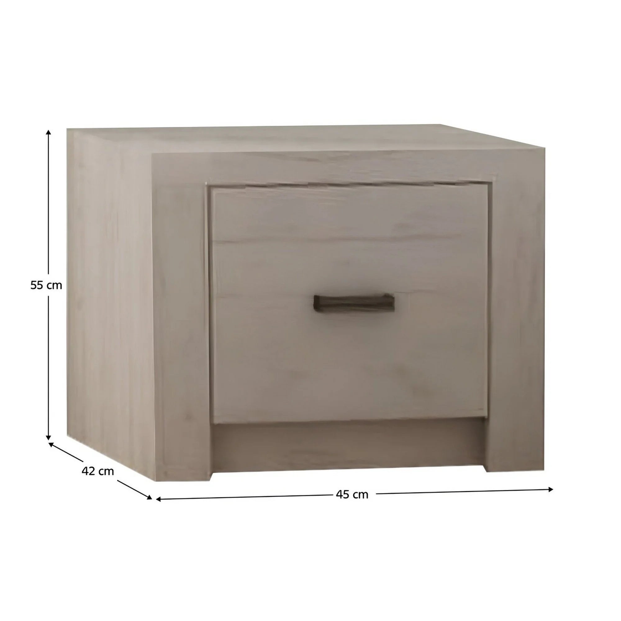 Noptiera INFINITY I-24, frasin alb, PAL melaminat, 45x42x55 cm