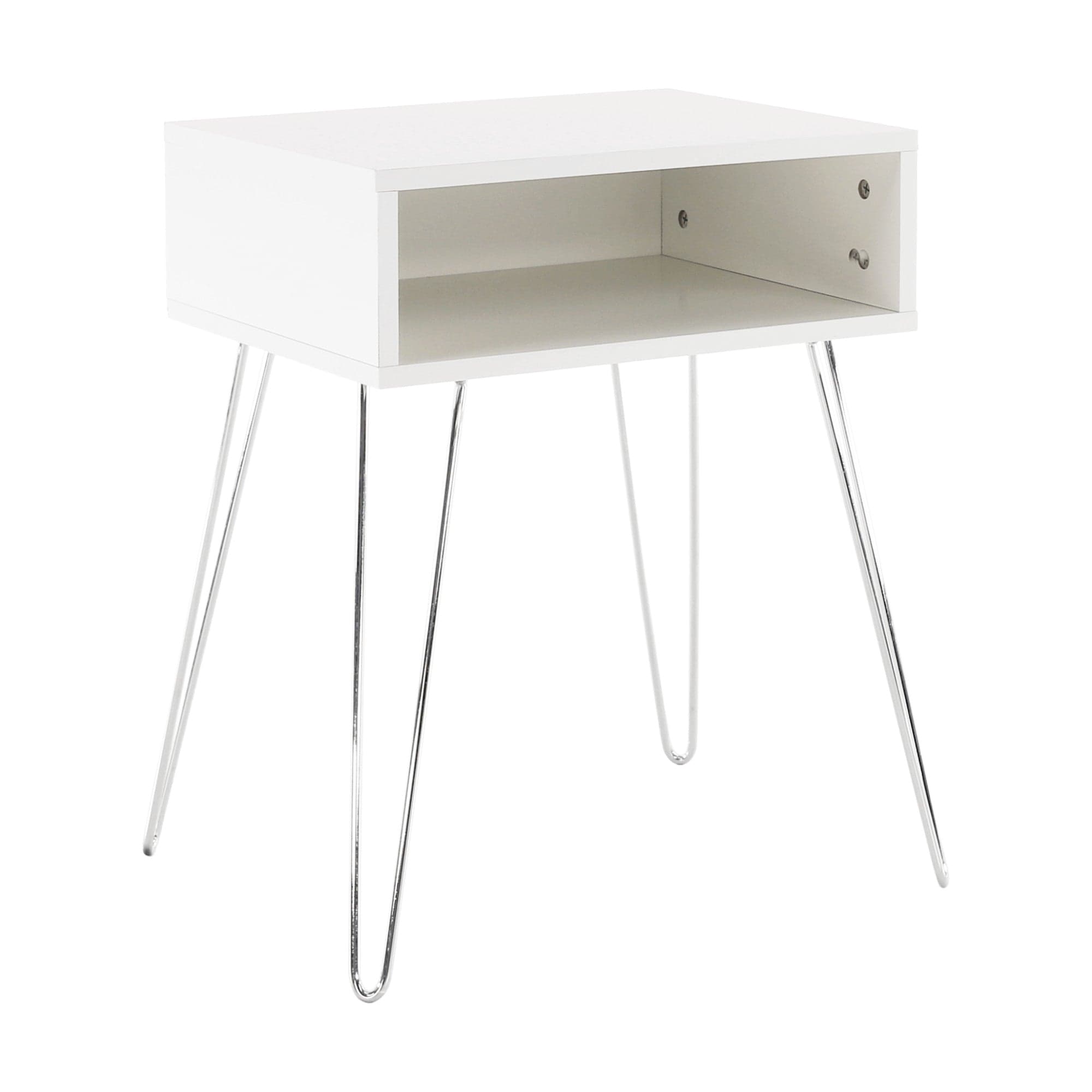 Noptiera LAMEJ, alb, metal, 45x34x58 cm