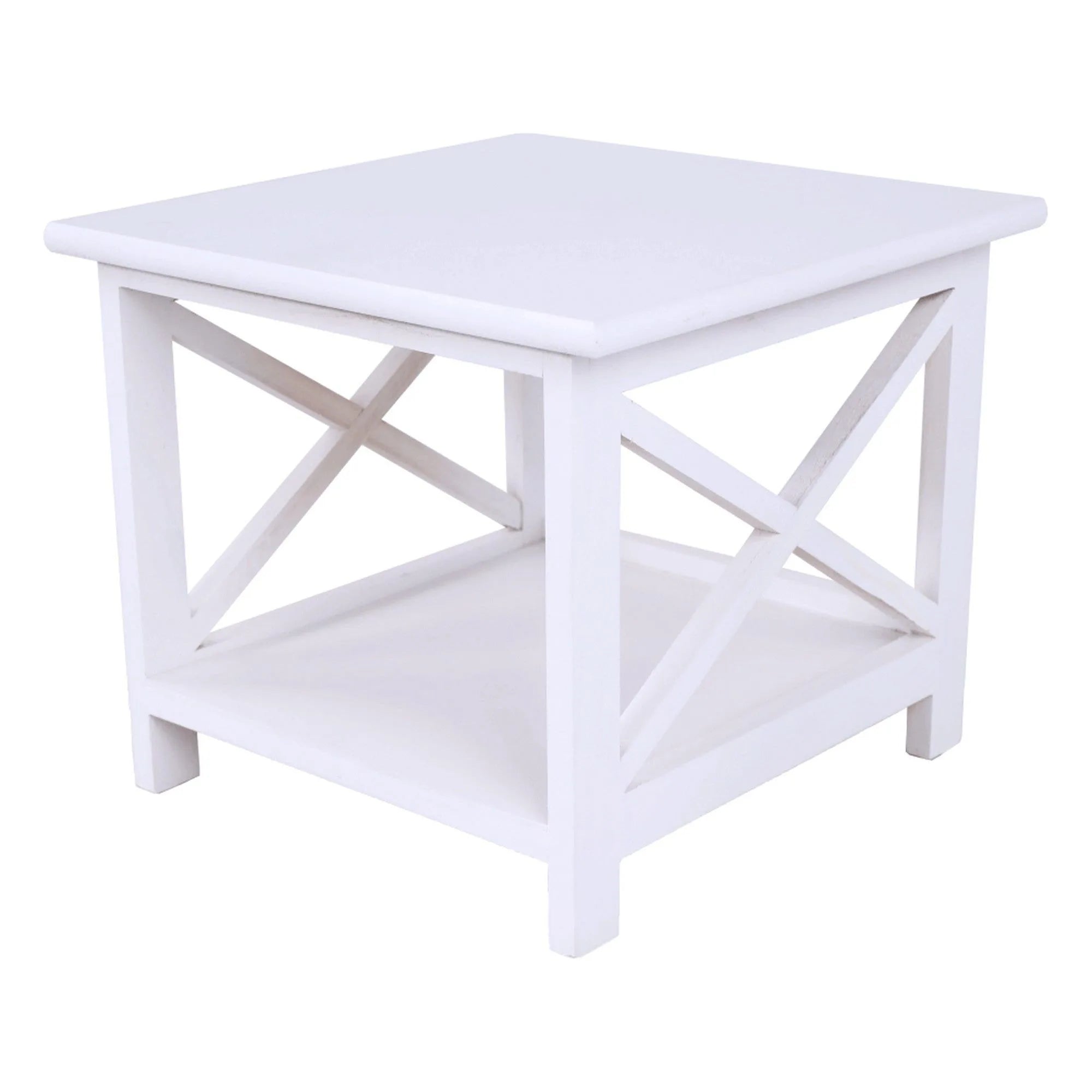 Noptiera RAFAELLO, alb, lemn/material textil/rachita, 36x37x30 cm