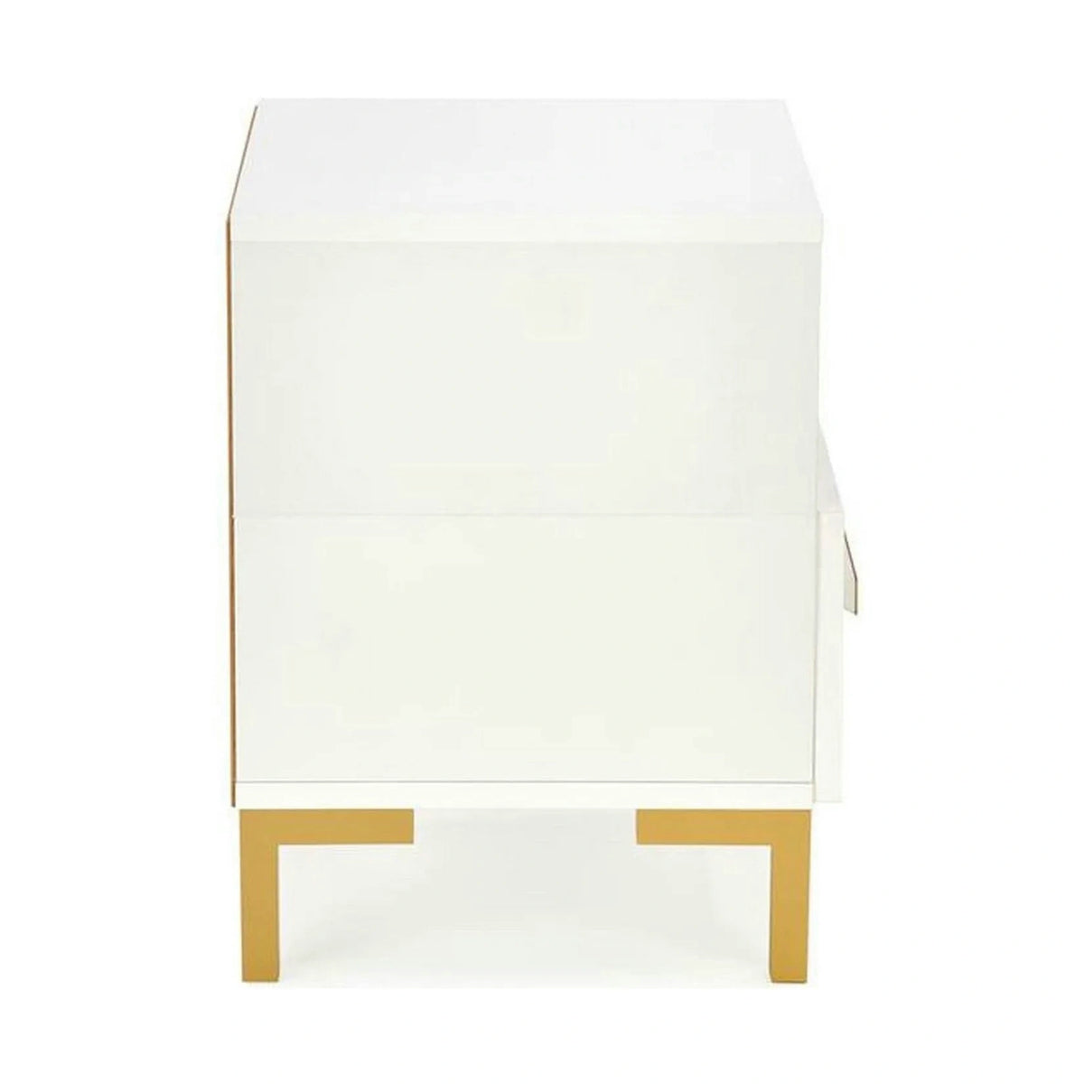 Noptiera SILVIA, alb/auriu, PAL laminat/polipropilena, 40x40x52 cm