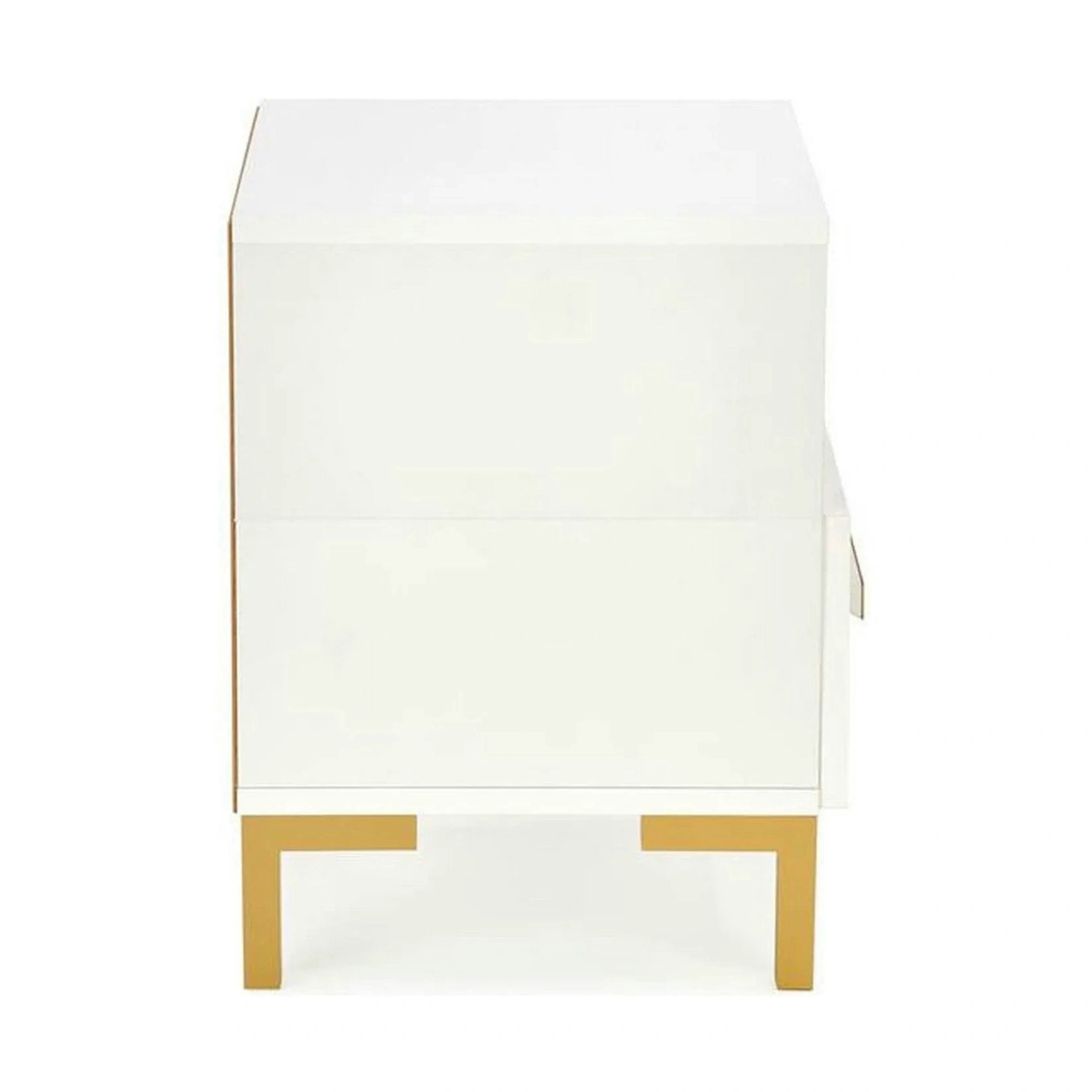 Noptiera SILVIA, alb/auriu, PAL laminat/polipropilena, 40x40x52 cm