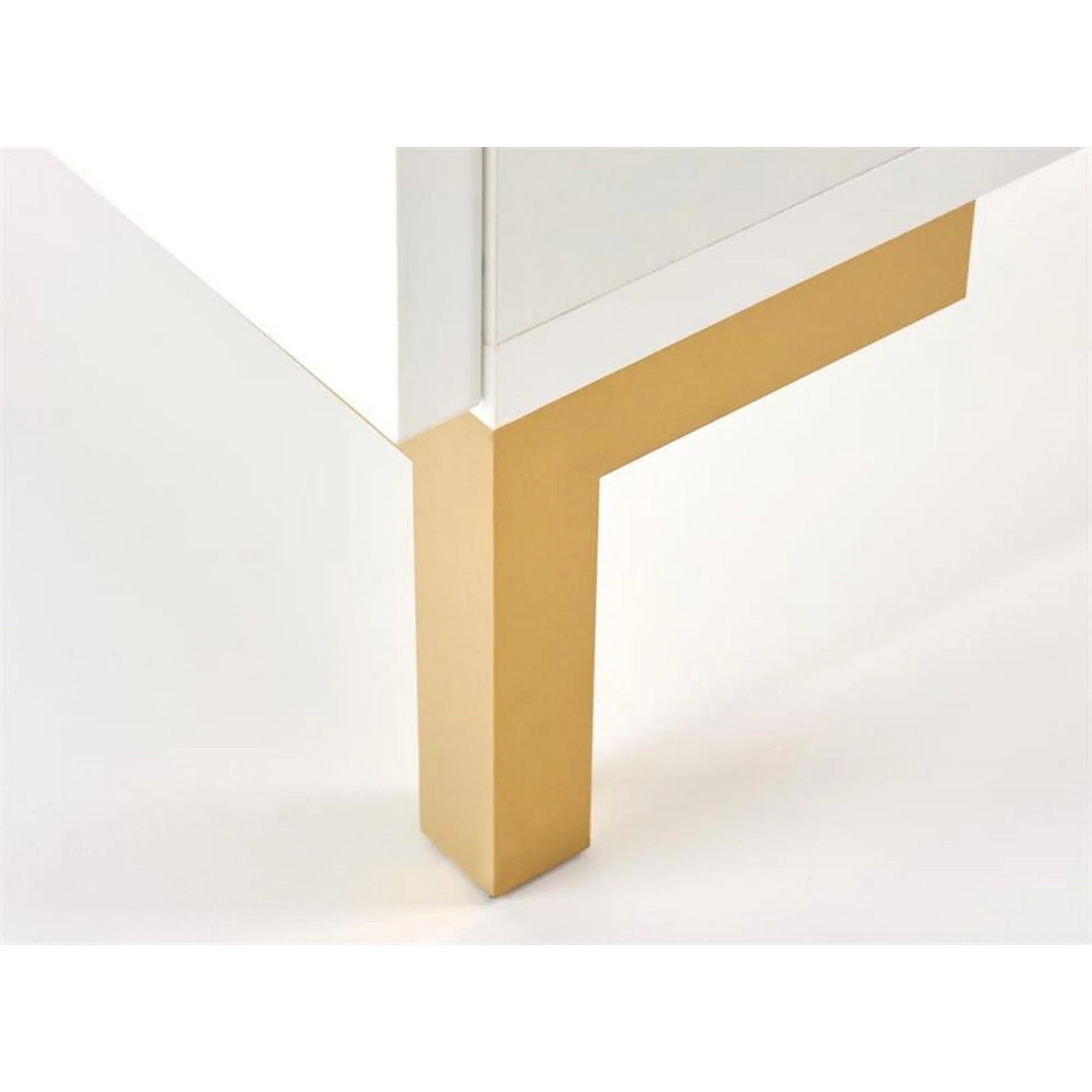 Noptiera SILVIA, alb/auriu, PAL laminat/polipropilena, 40x40x52 cm