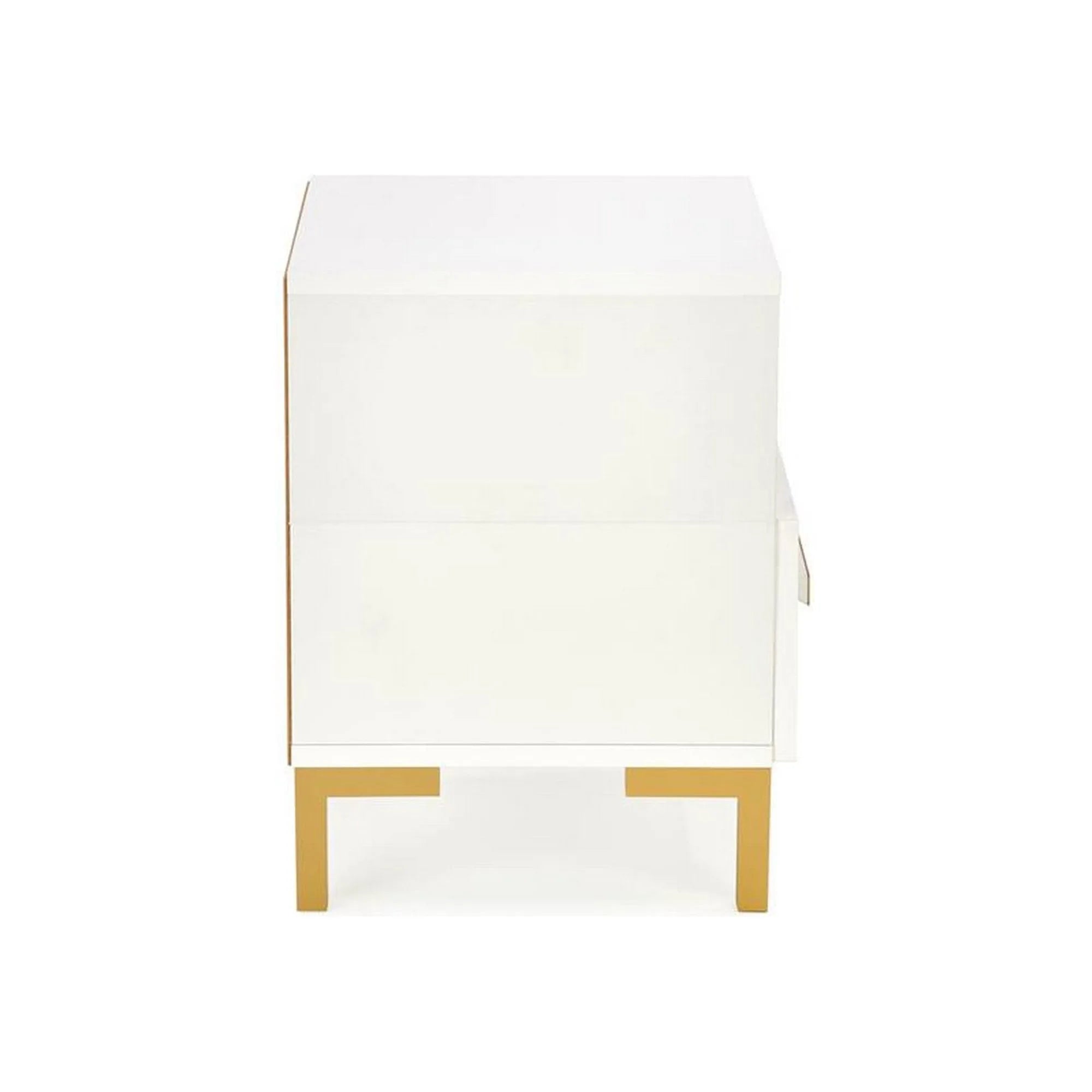 Noptiera SILVIA, alb/auriu, PAL laminat/polipropilena, 40x40x52 cm