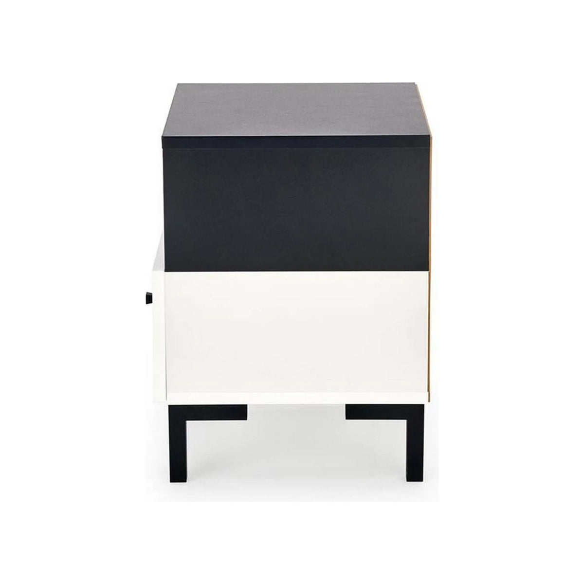 Noptiera SILVIA, alb/negru, PAL, 40x40x52 cm