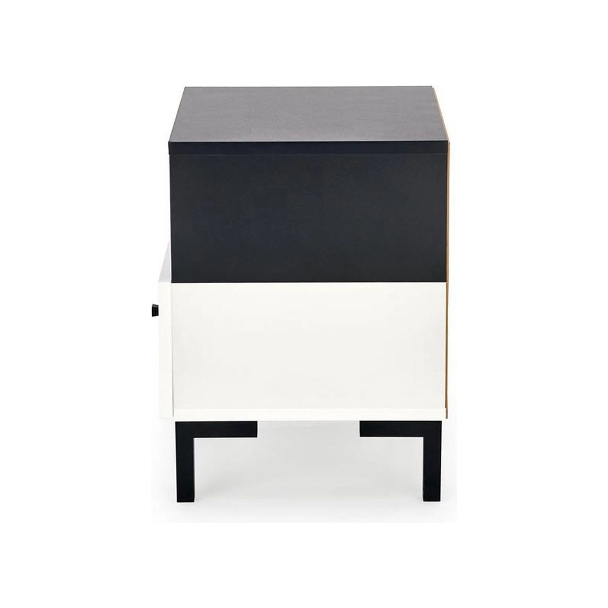 Noptiera SILVIA, alb/negru, PAL, 40x40x52 cm