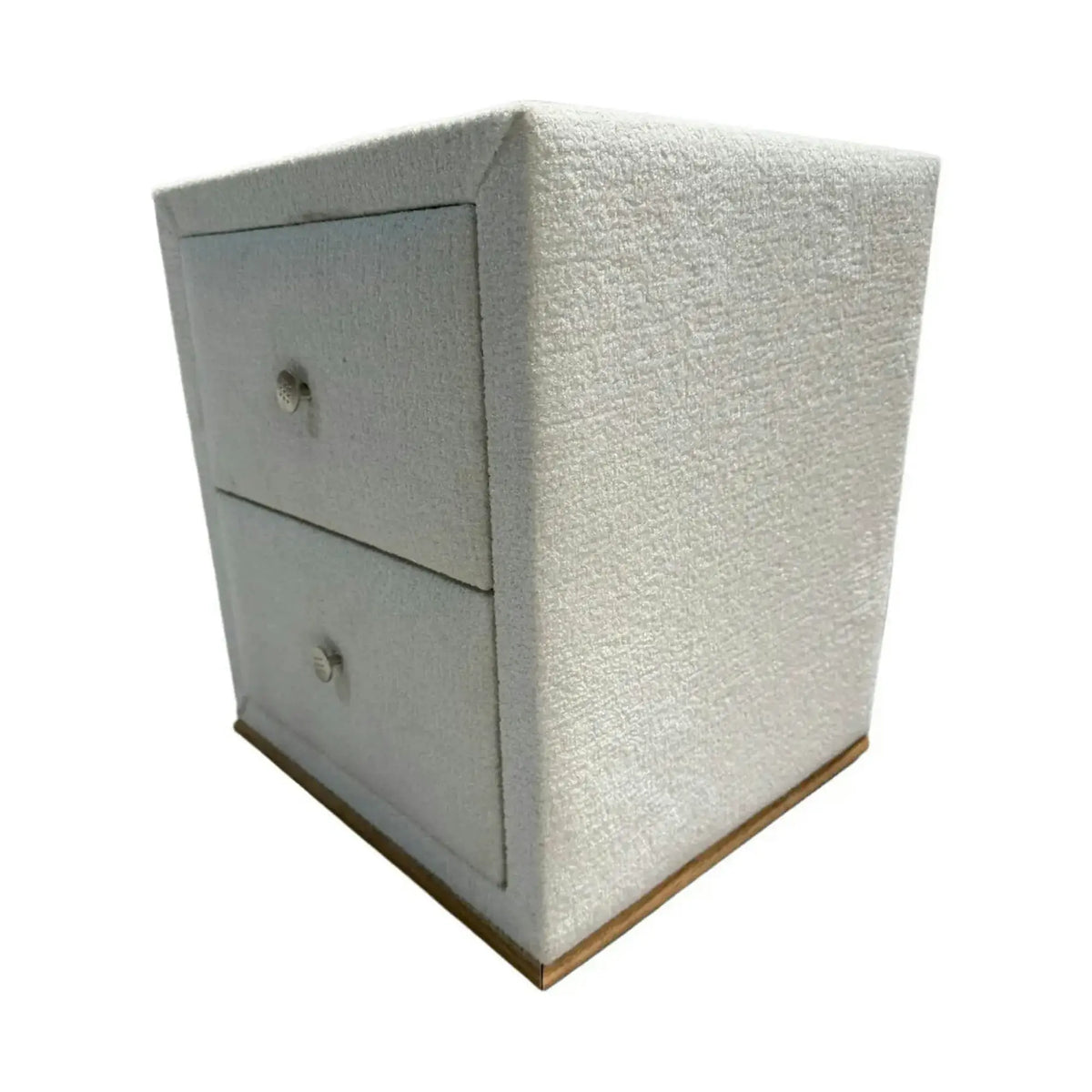 Noptiera VOLO, stofa buclata alb - Artemis 7342, 45x41x50 cm