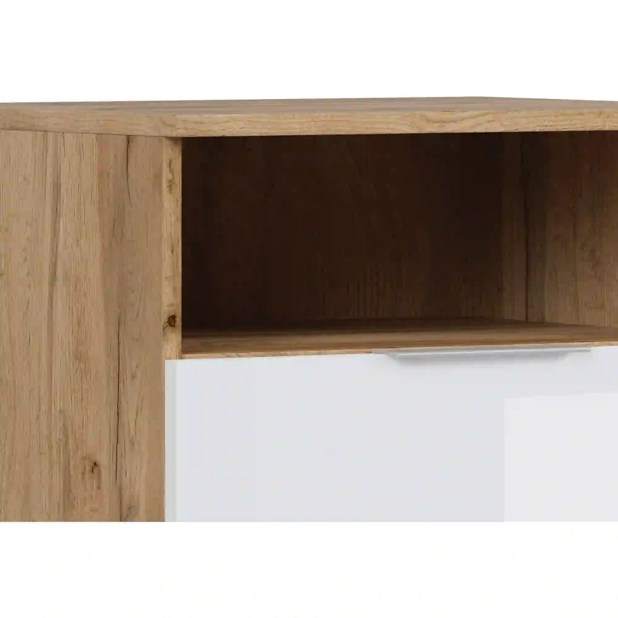 Noptiera ZELE, stejar wotan/alb, PAL, 50x41x39 cm