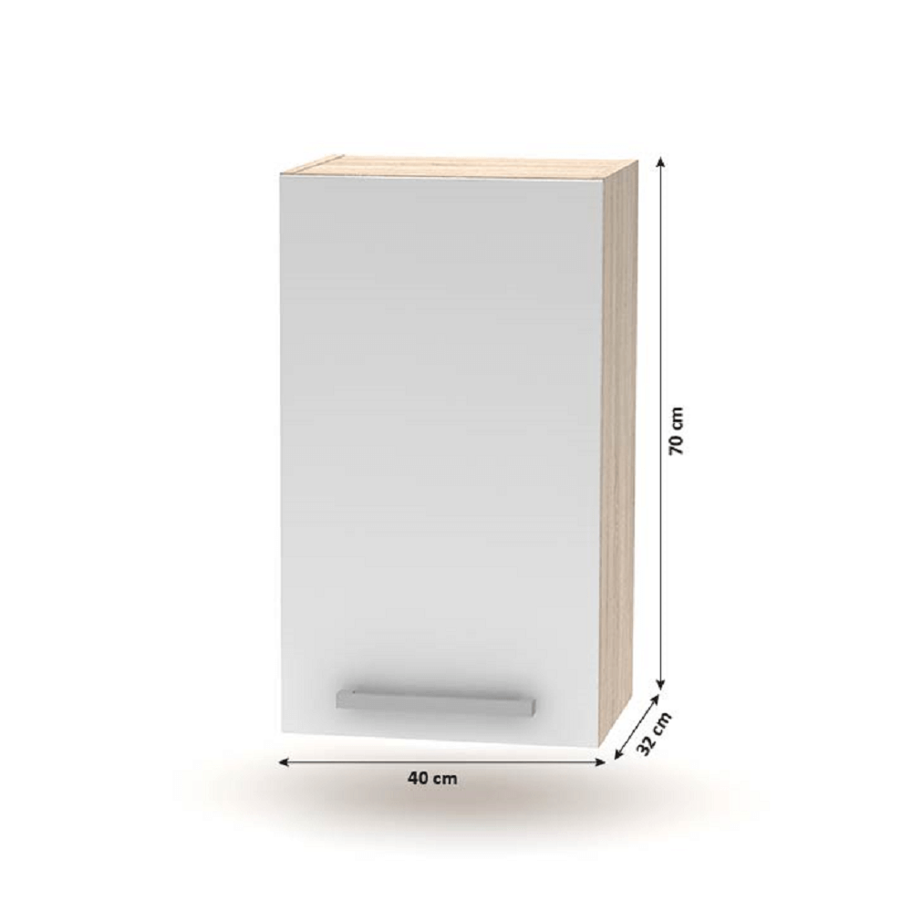 Set bucatarie NOVA PLUS, stejar sonoma/alb, PAL, 240 cm