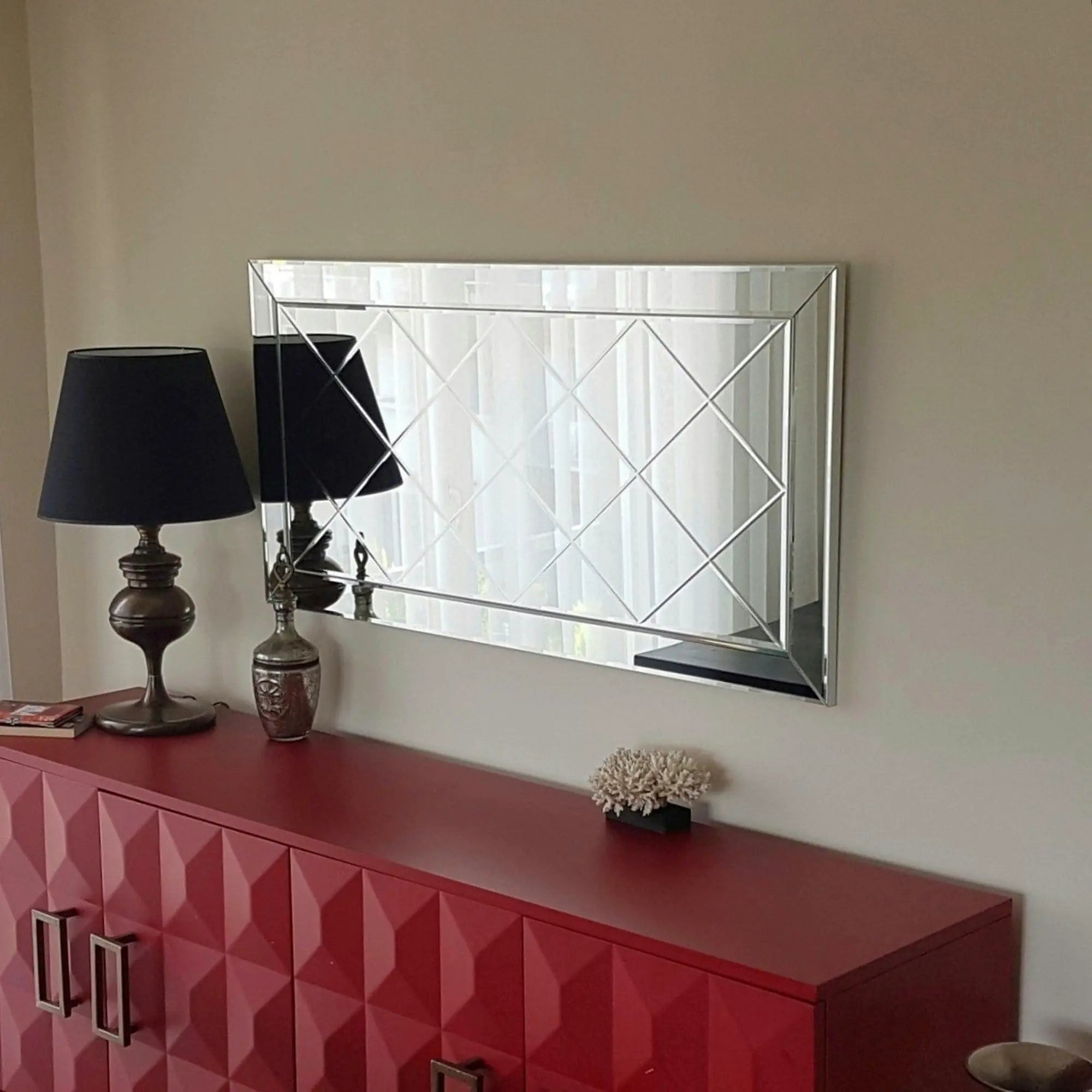 Oglinda A306Y, argintiu, 130x2x65 cm