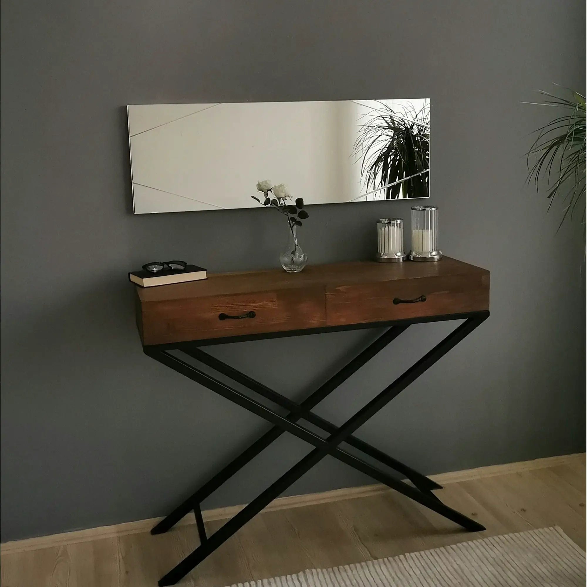 Oglinda A320Y, argintiu, 35x105 cm