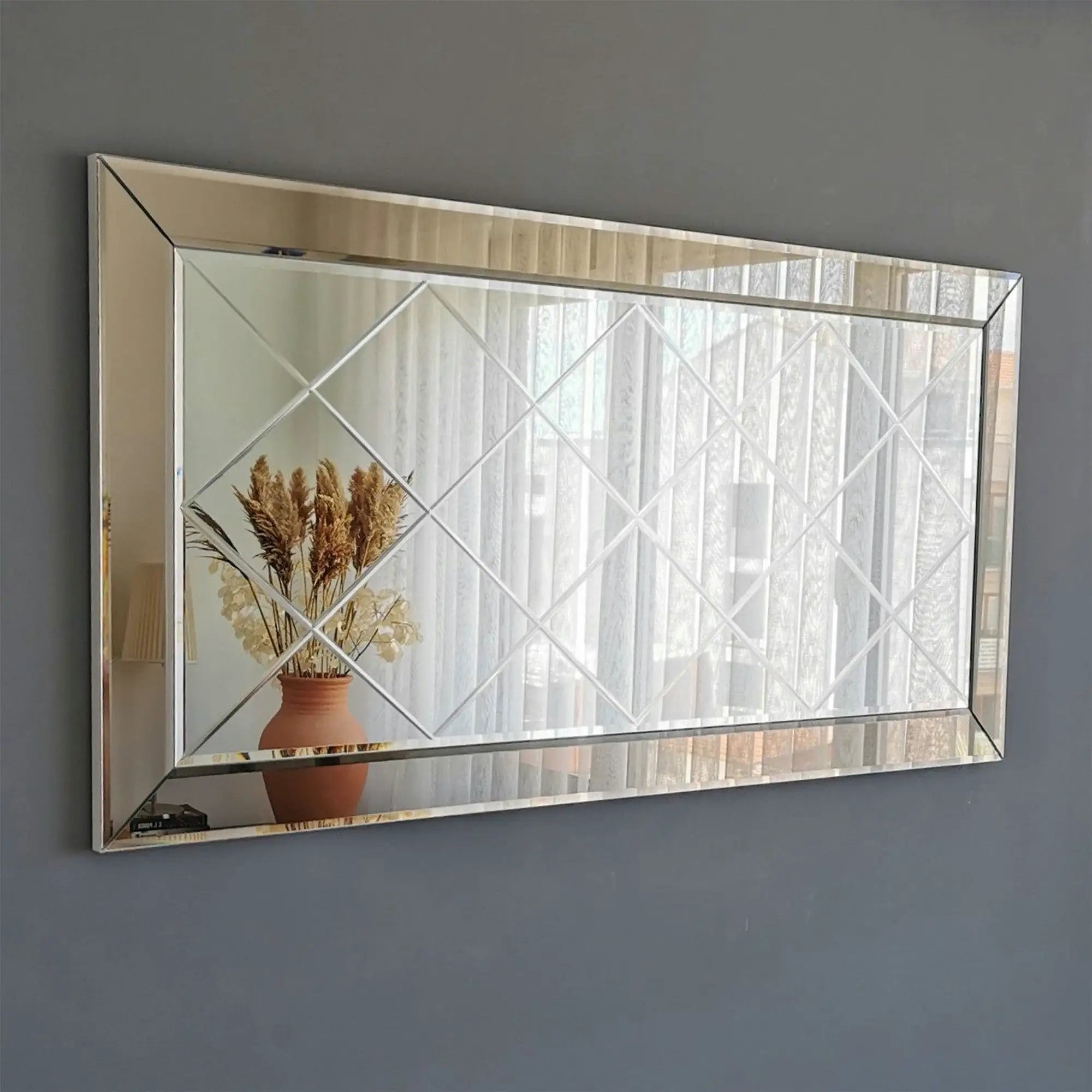 Oglinda A330Y, argintiu, 130x2x65 cm