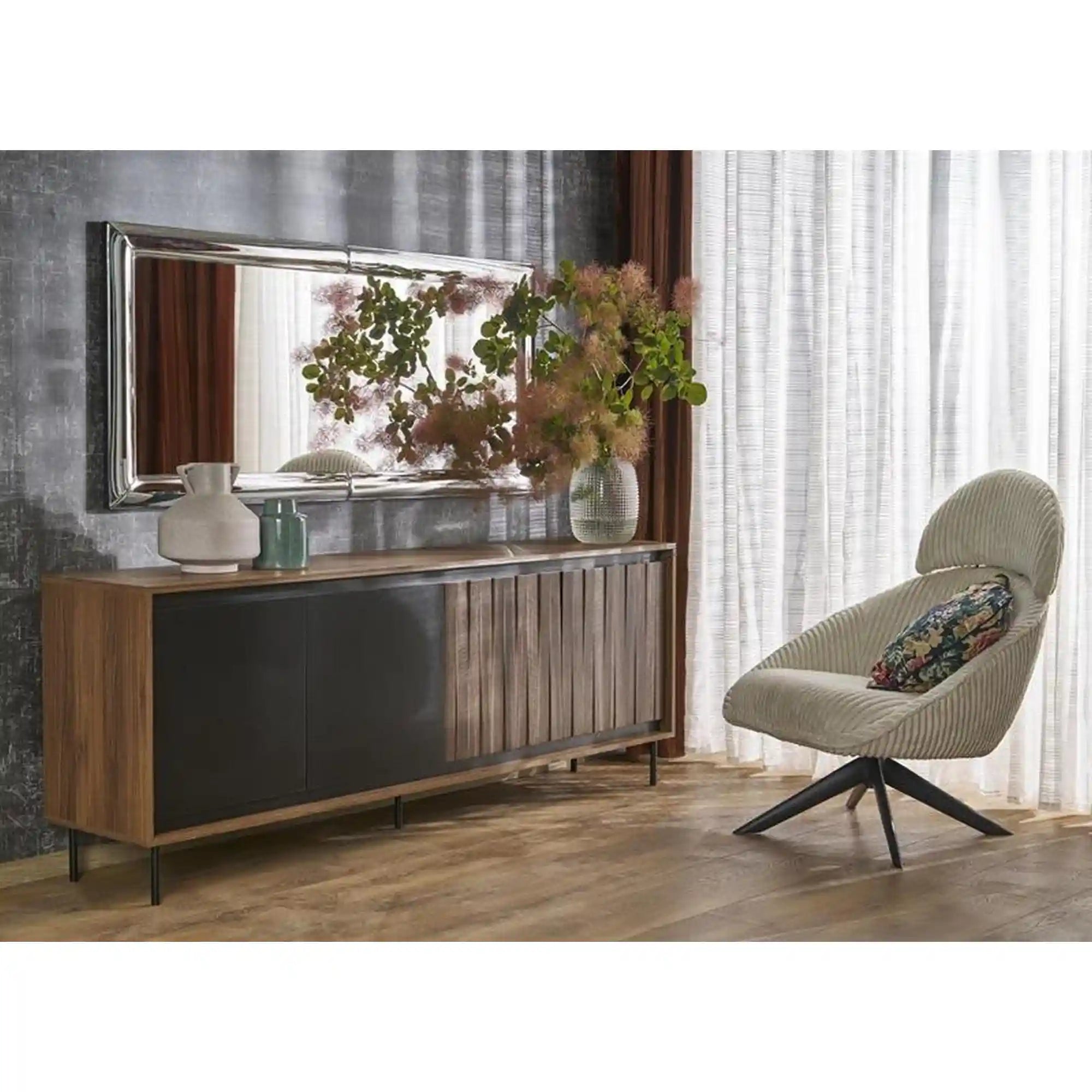 Oglinda ABISSO, argintiu, 72x162 cm