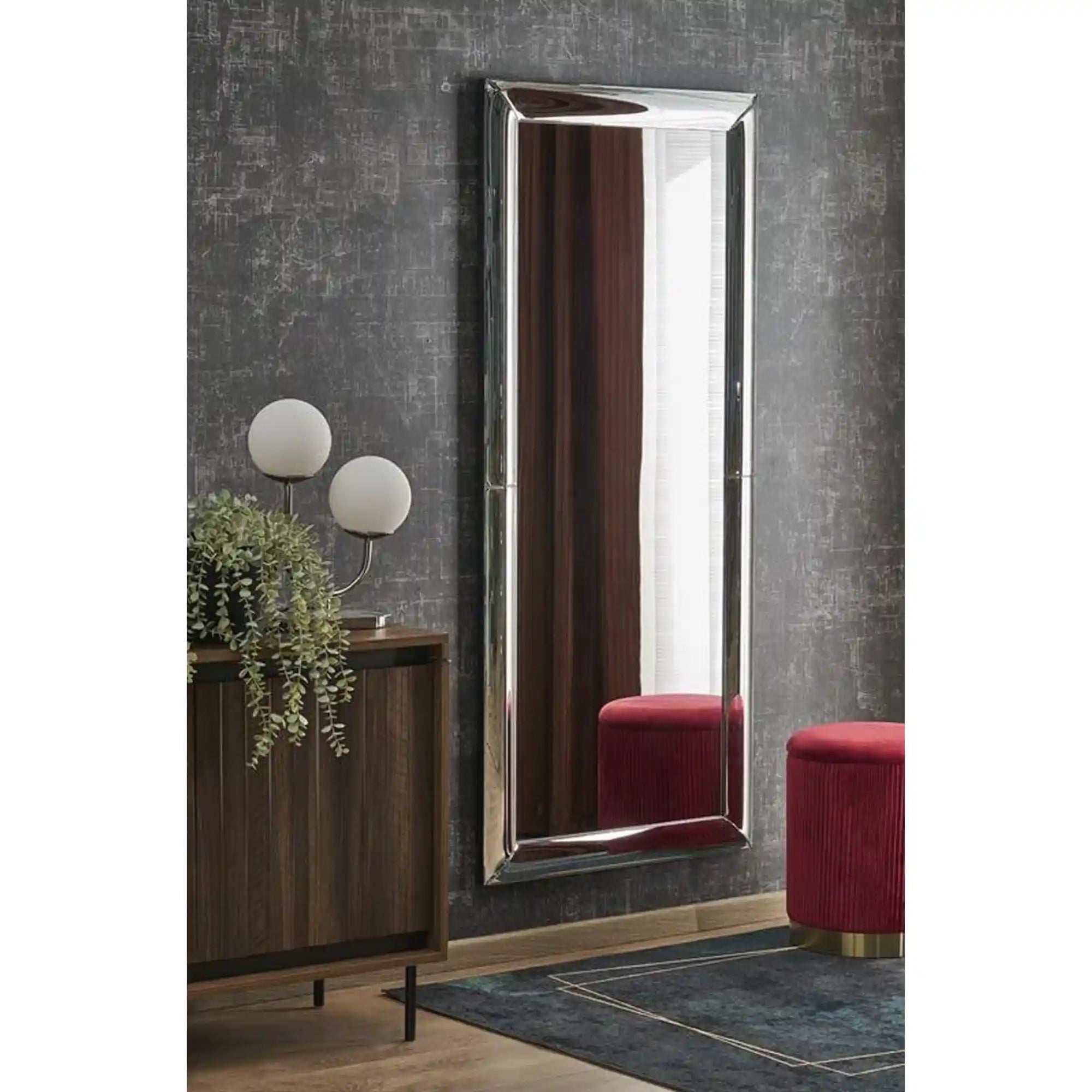 Oglinda ABISSO, argintiu, 72x162 cm