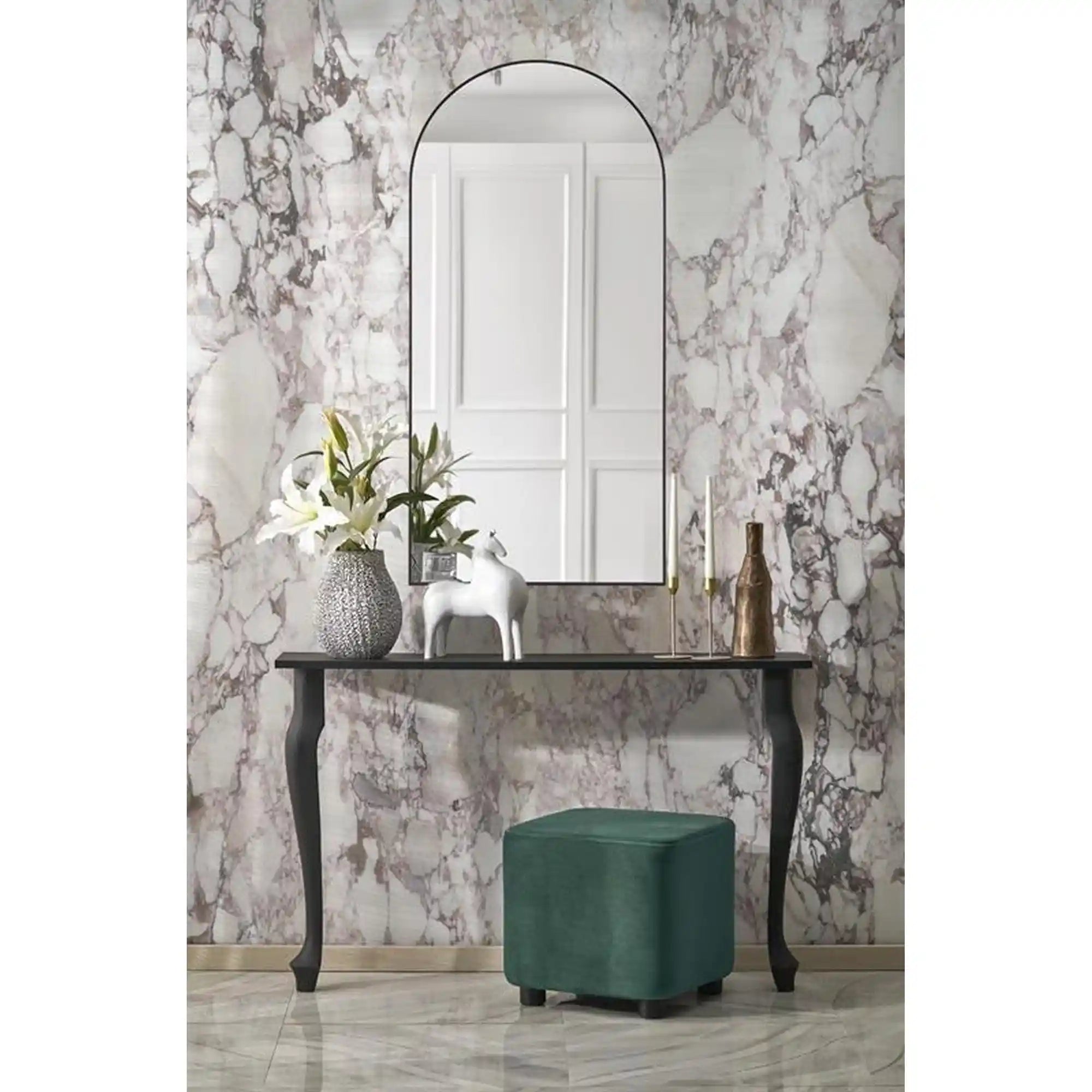 Oglinda CURIO, negru, 60x120 cm