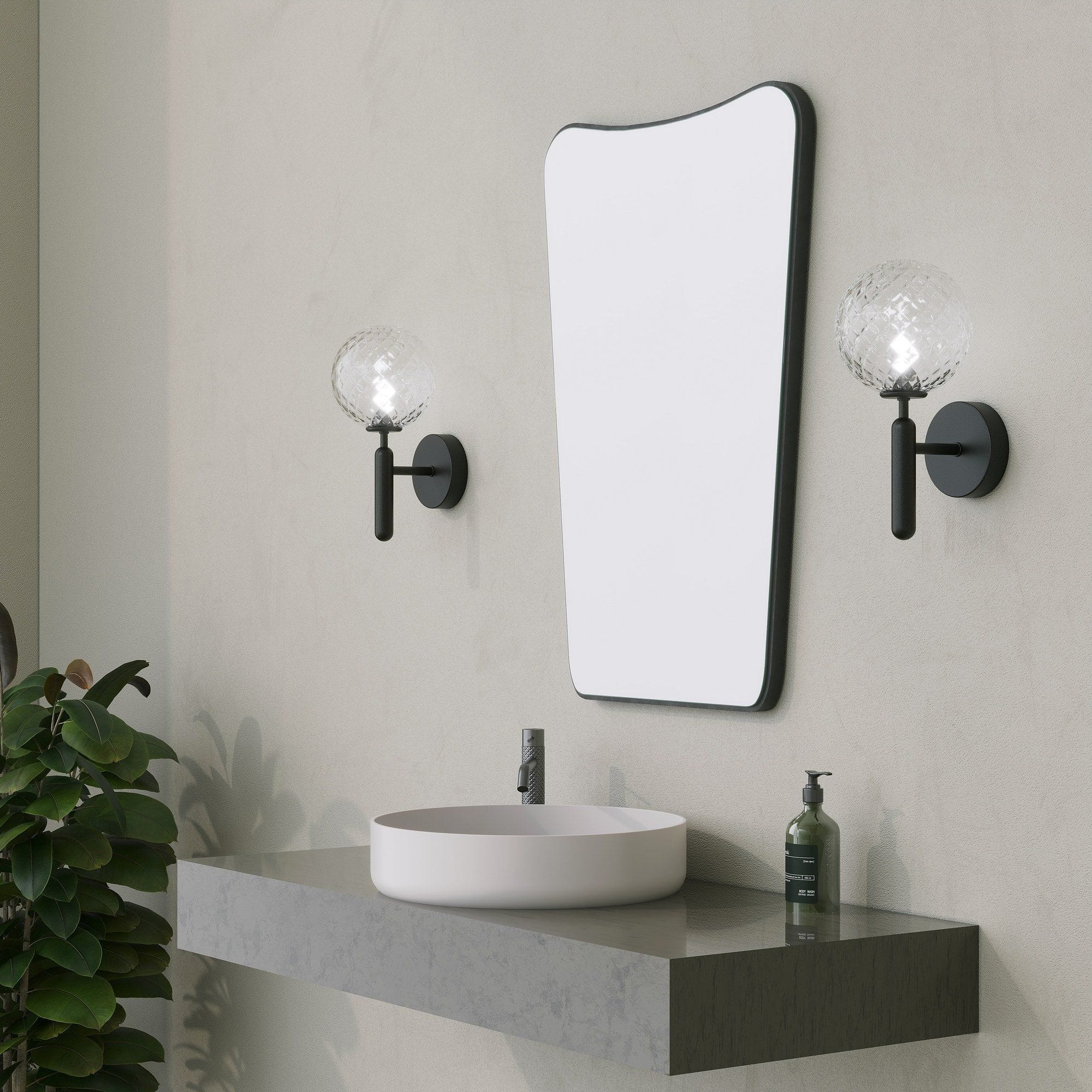 Oglinda de baie 552NOS1220, negru, 50x70 cm