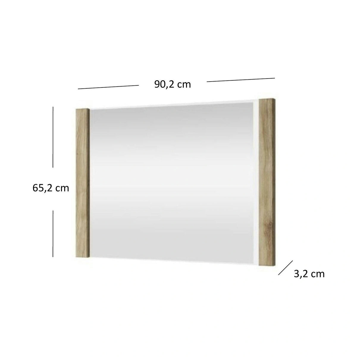 Oglinda DOORSET 90, stejar navarra, PAL laminat, 90x65 cm
