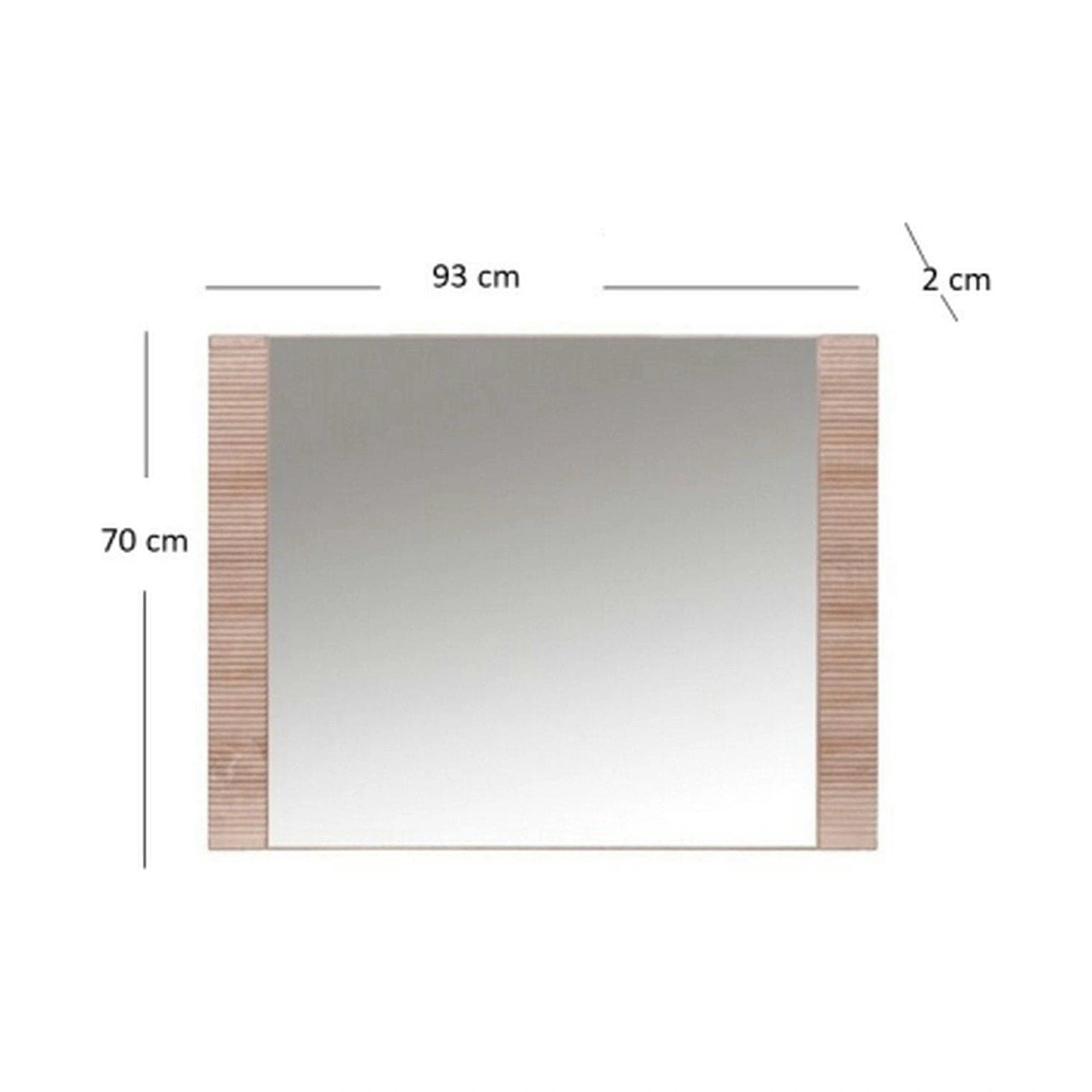 Oglinda GRESS, sonoma stejar, PAL laminat/margine PVC, 93x2x70 cm