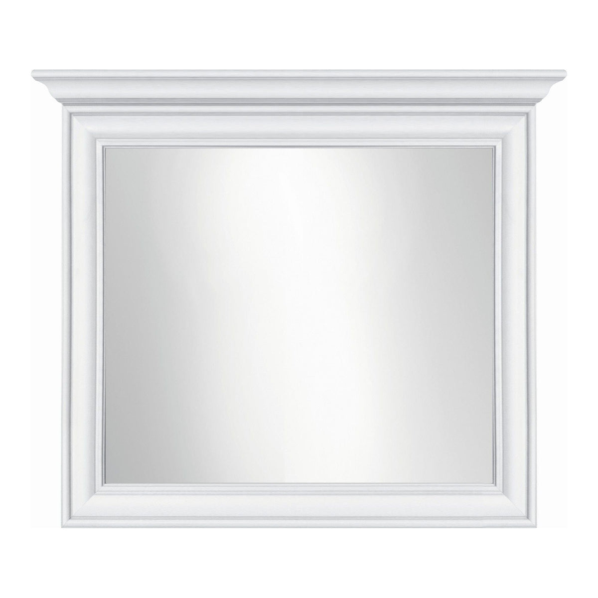 Mobilier dormitor alb IDENTO 6, cu pat 160x200, dulap cu 5 usi si 2 sertare, noptiere, masa toaleta si oglinda