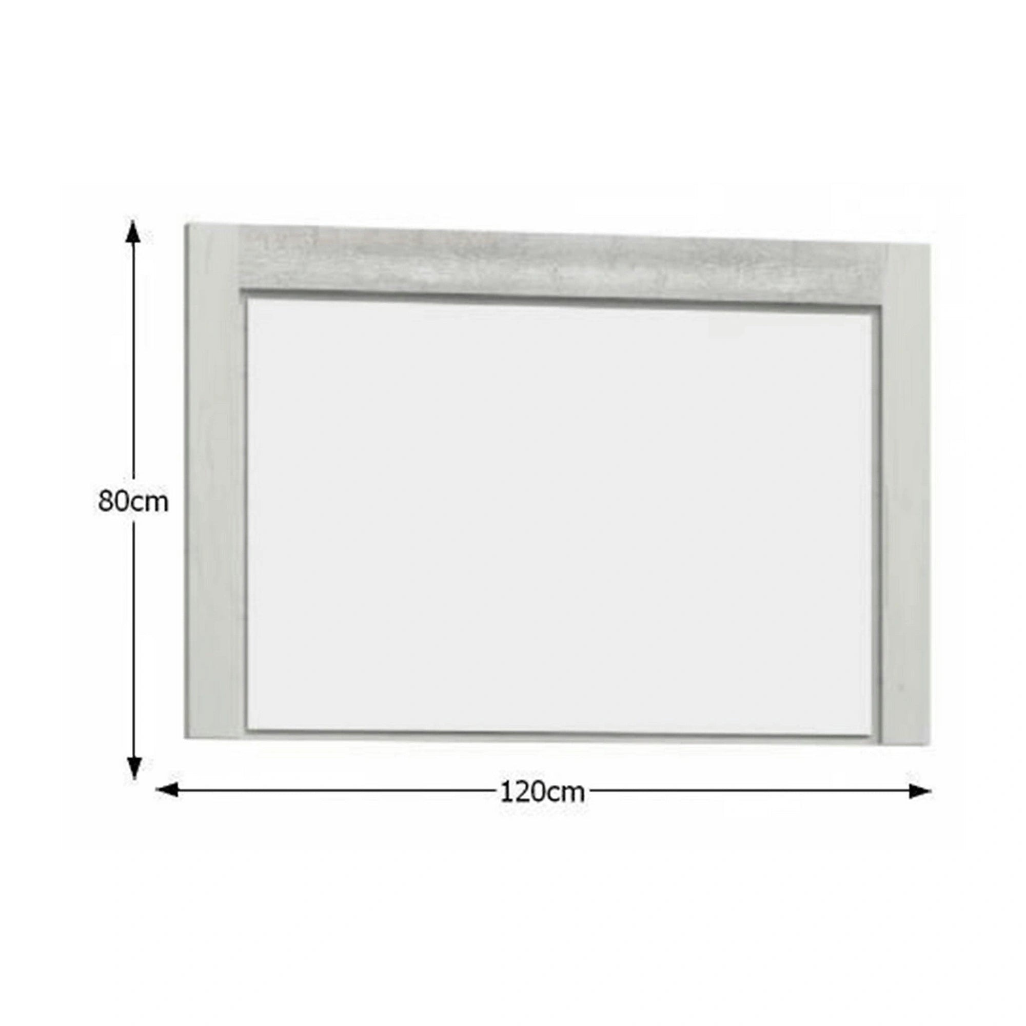 Oglinda INFINITY I-12, frasin alb, PAL melaminat, 120x2x80 cm
