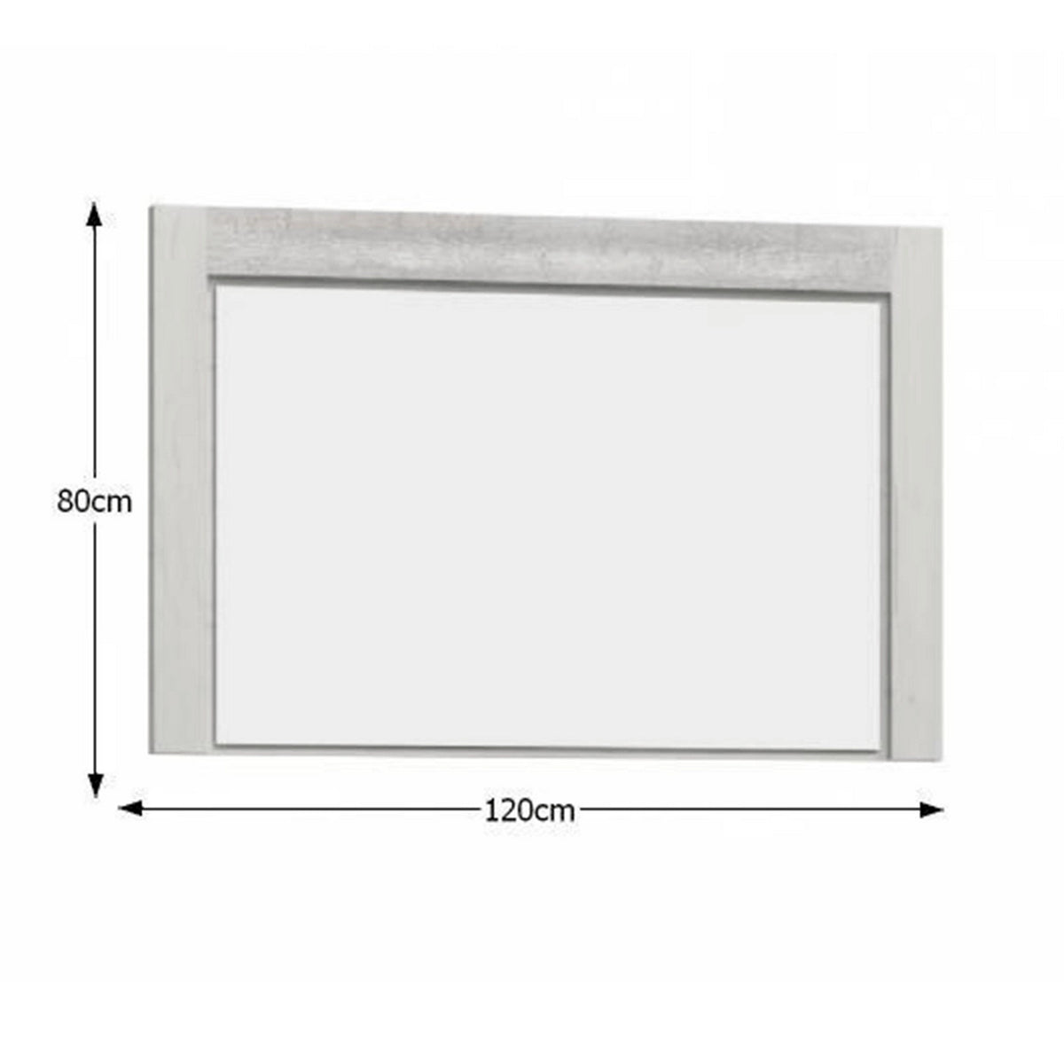 Oglinda INFINITY I-12, frasin alb, PAL melaminat, 120x2x80 cm