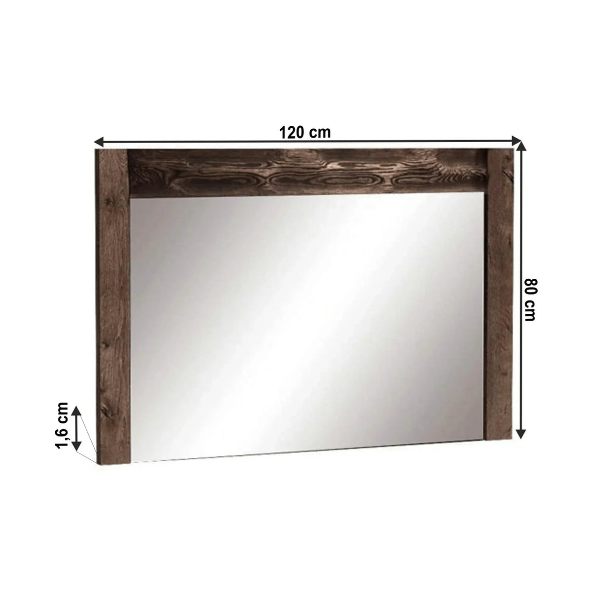 Oglinda INFINITY I-12, frasin inchis, PAL melaminat, 120x2x80 cm
