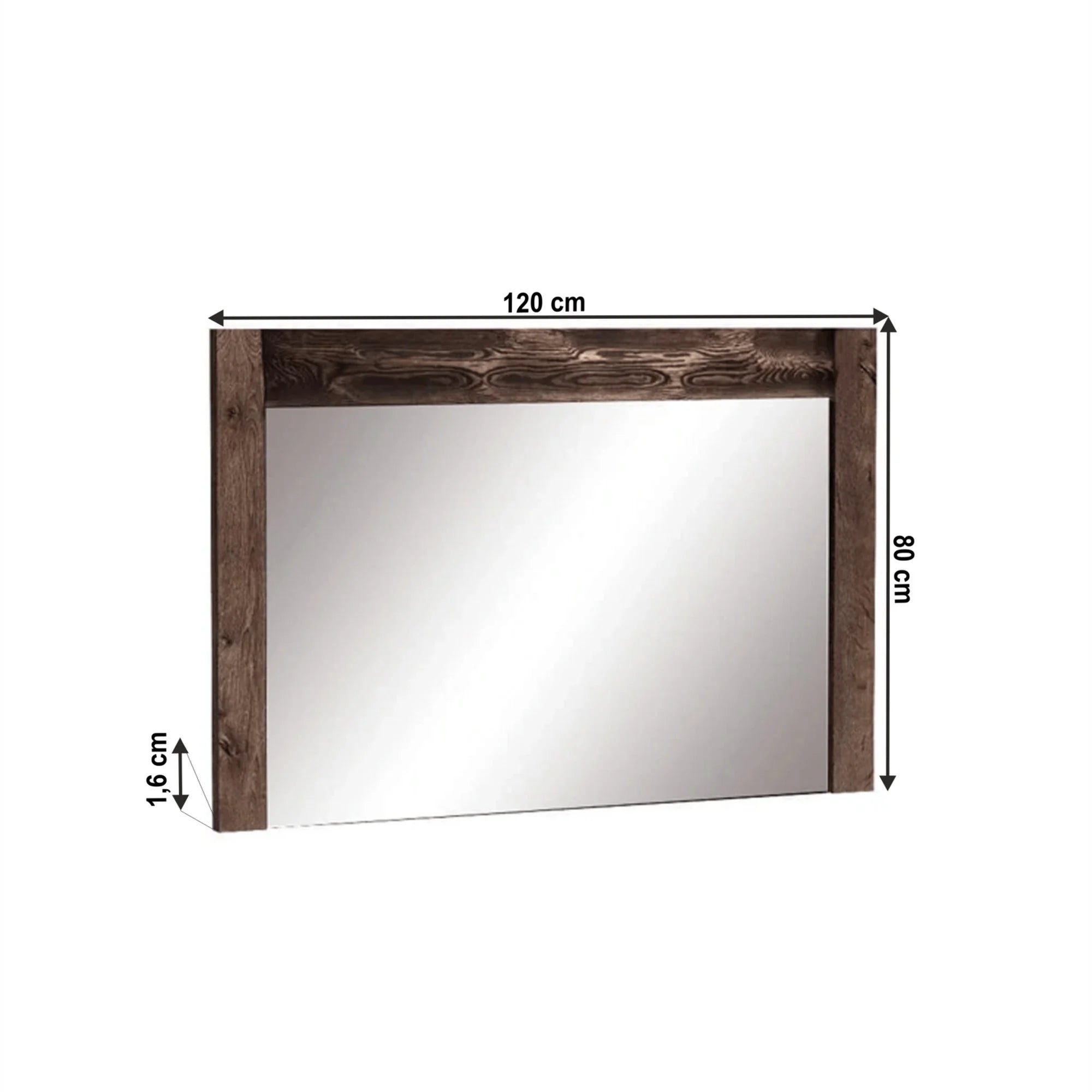 Oglinda INFINITY I-12, frasin inchis, PAL melaminat, 120x2x80 cm