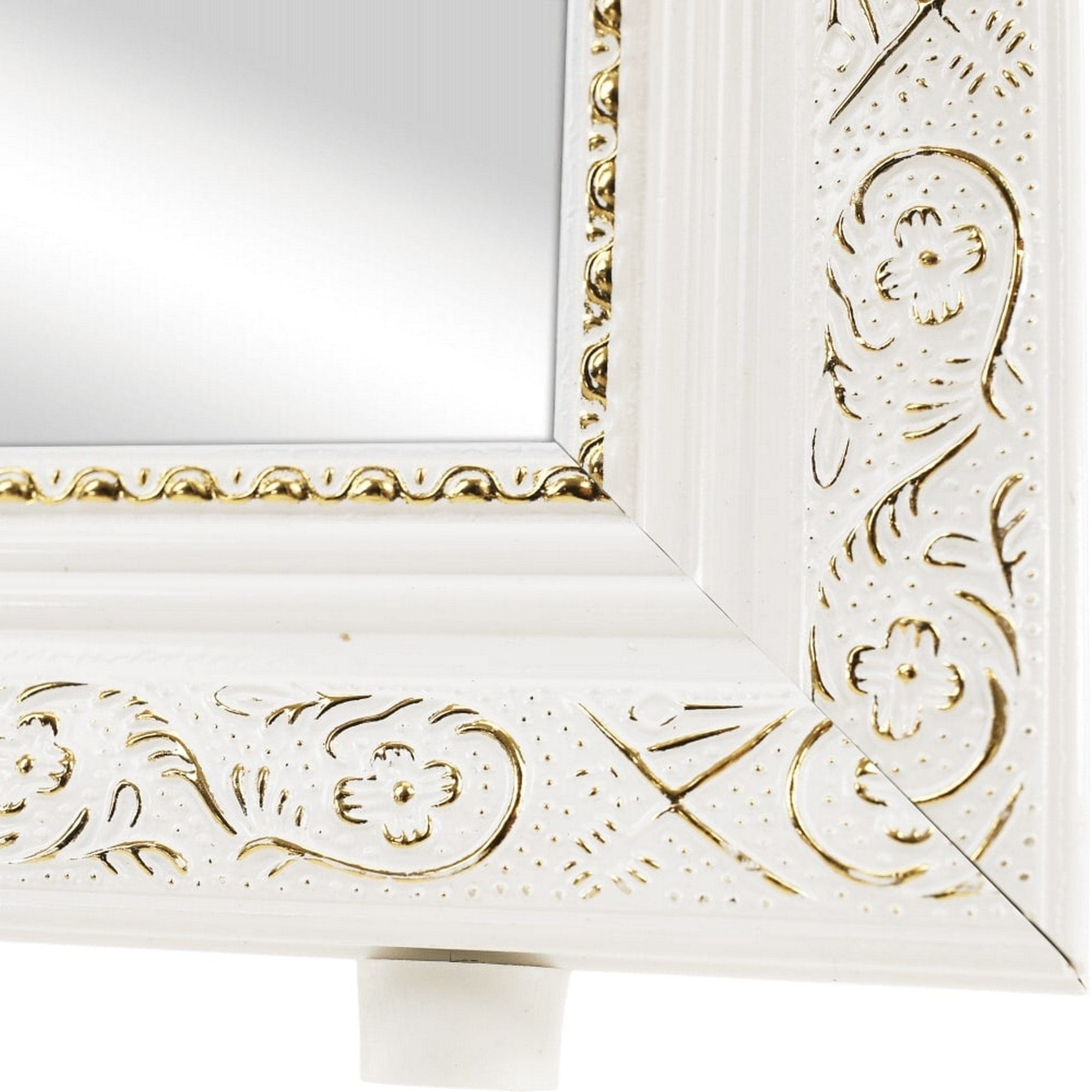 Oglinda LAVAL, alb/auriu, metal/lemn, 40x150 cm