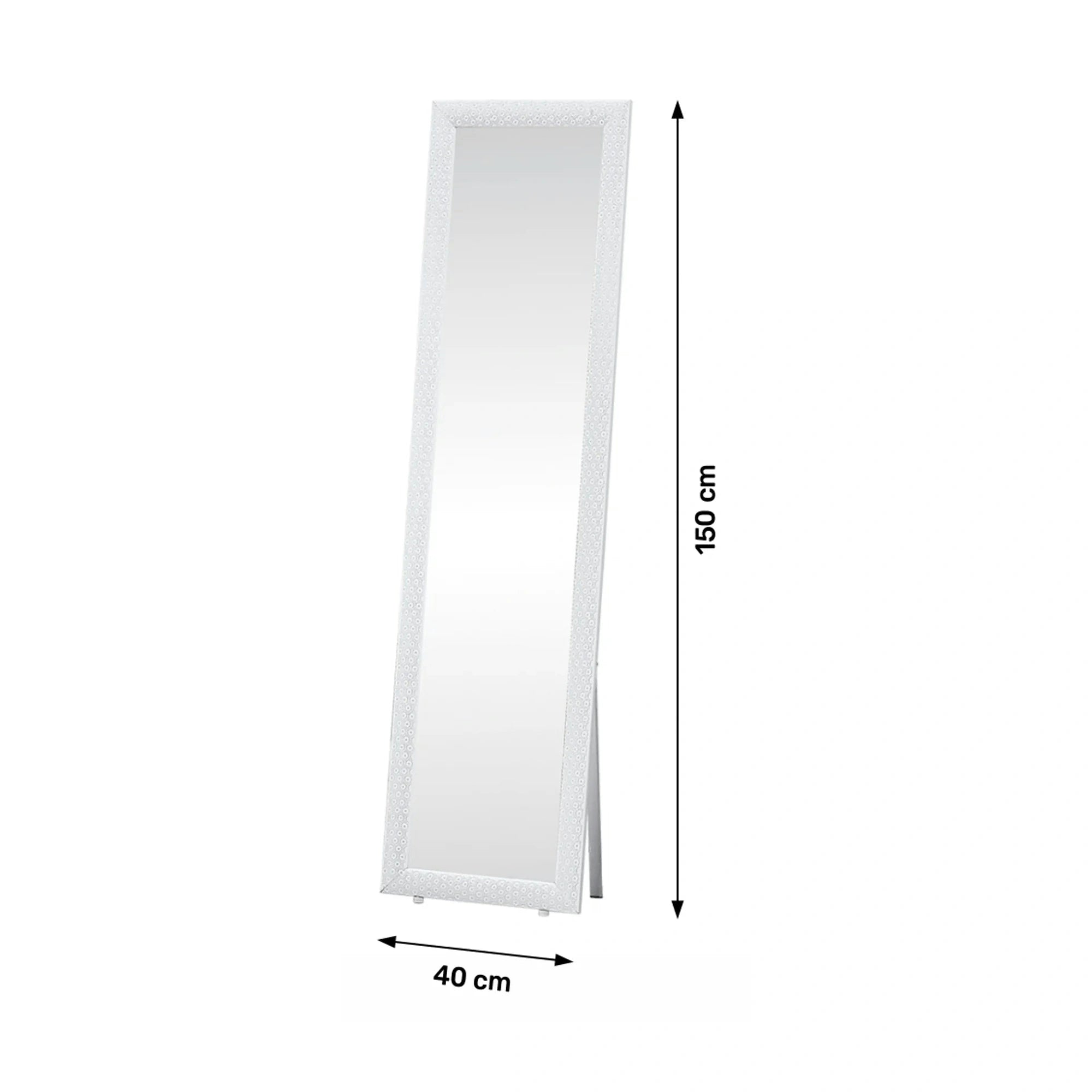 Oglinda LAVAL, alb, metal/lemn, 40x150 cm
