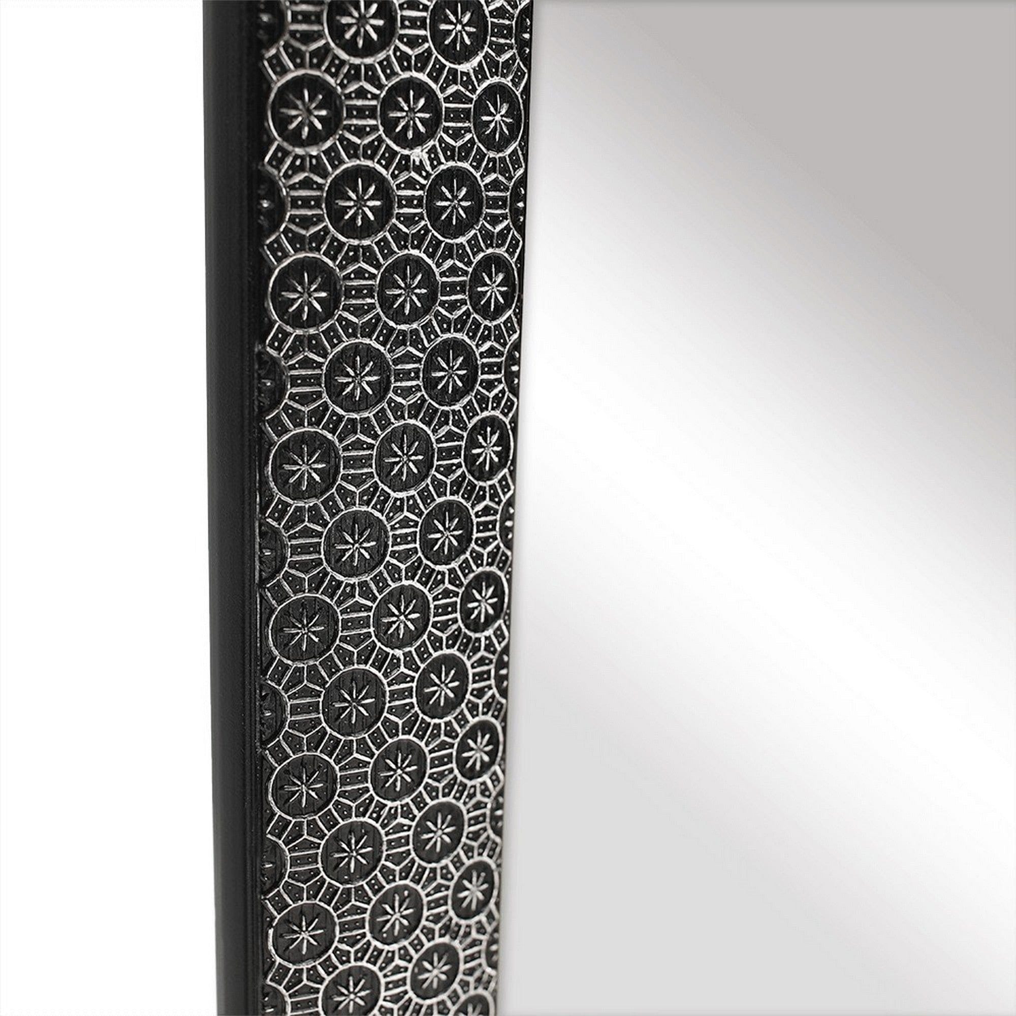 Oglinda LAVAL, negru, metal/lemn, 40x150 cm