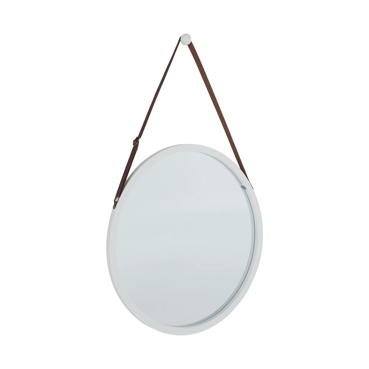Oglinda LEMI 1, bambus alb, lemn de bambus, 45x2x45 cm