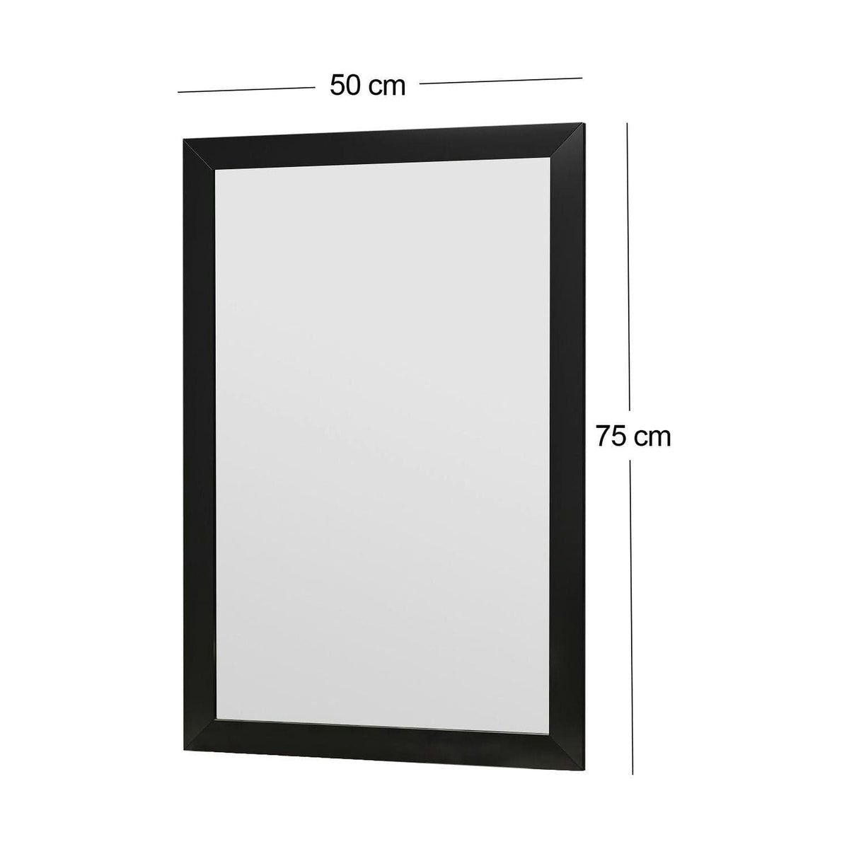 Oglinda LIPA, negru, 50x2x75 cm
