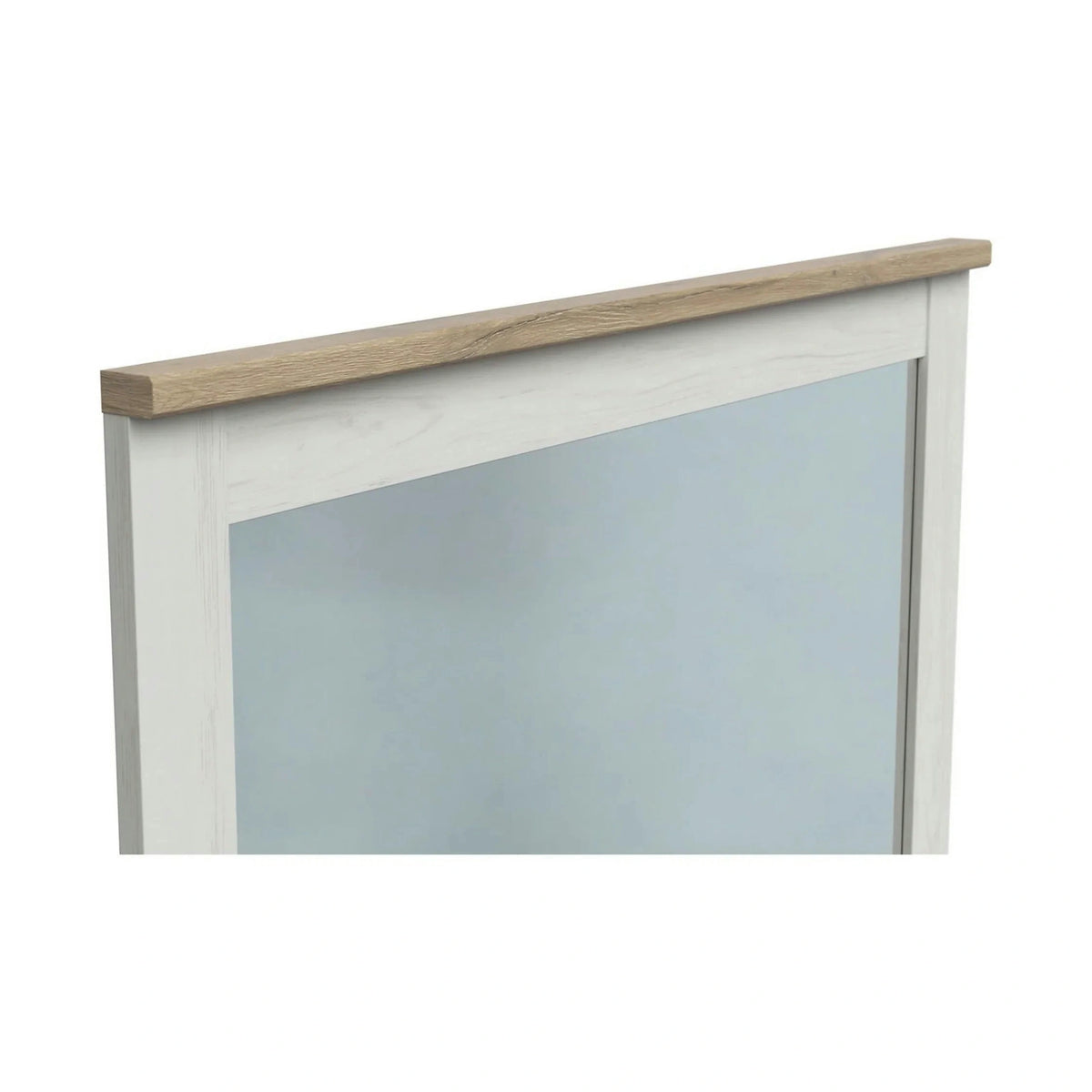 Oglinda LOKSA, alb/stejar, PAL laminat, 96x4x91 cm