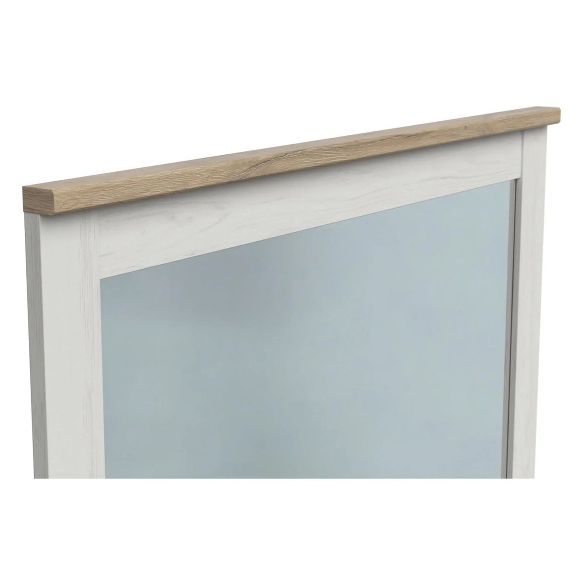 Oglinda LOKSA, alb/stejar, PAL laminat, 96x4x91 cm