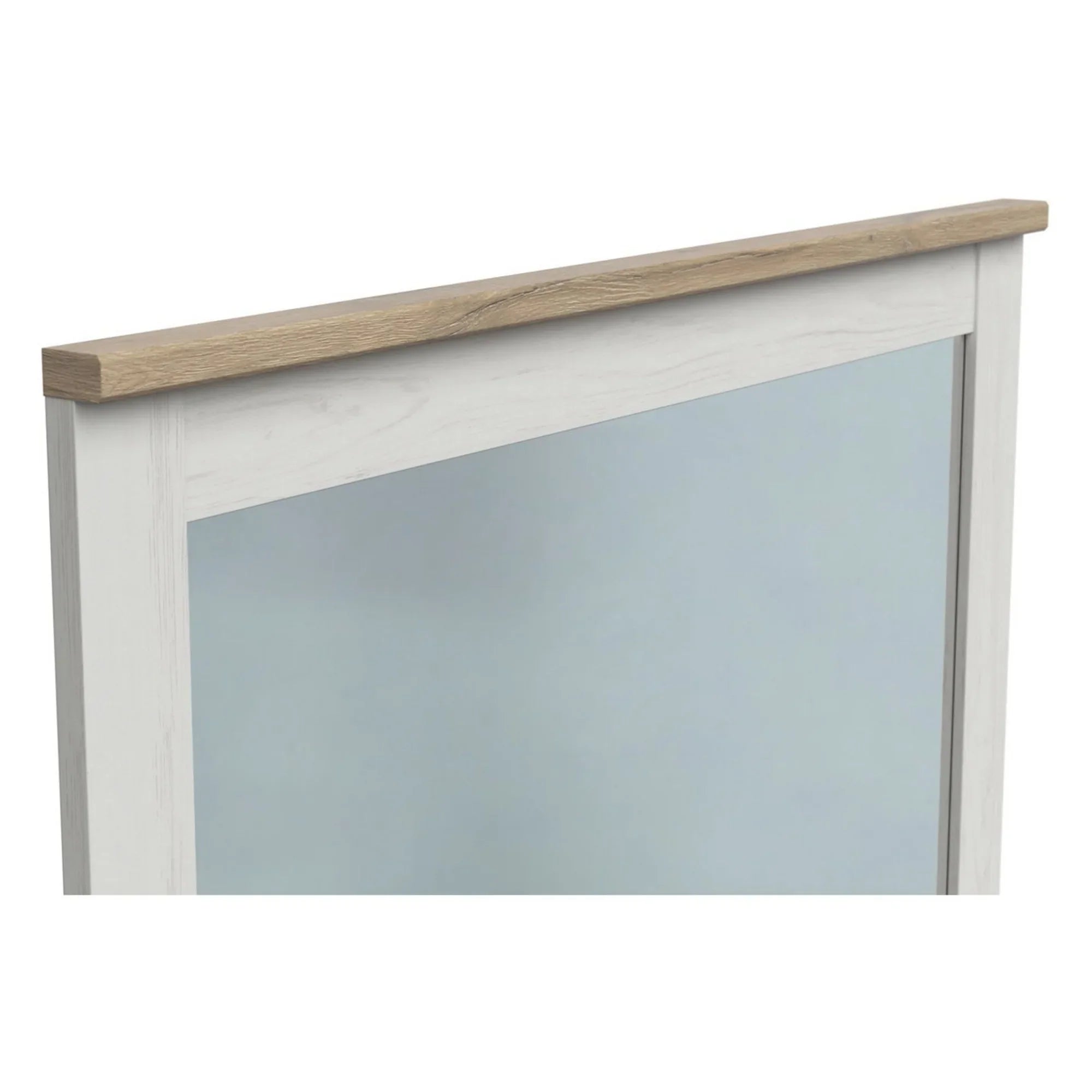 Oglinda LOKSA, alb/stejar, PAL laminat, 96x4x91 cm