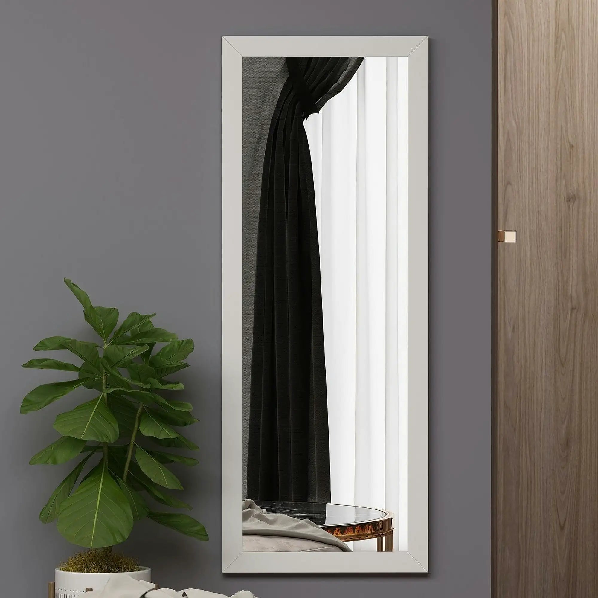 Oglinda OVEA, alb, 40x2x105 cm