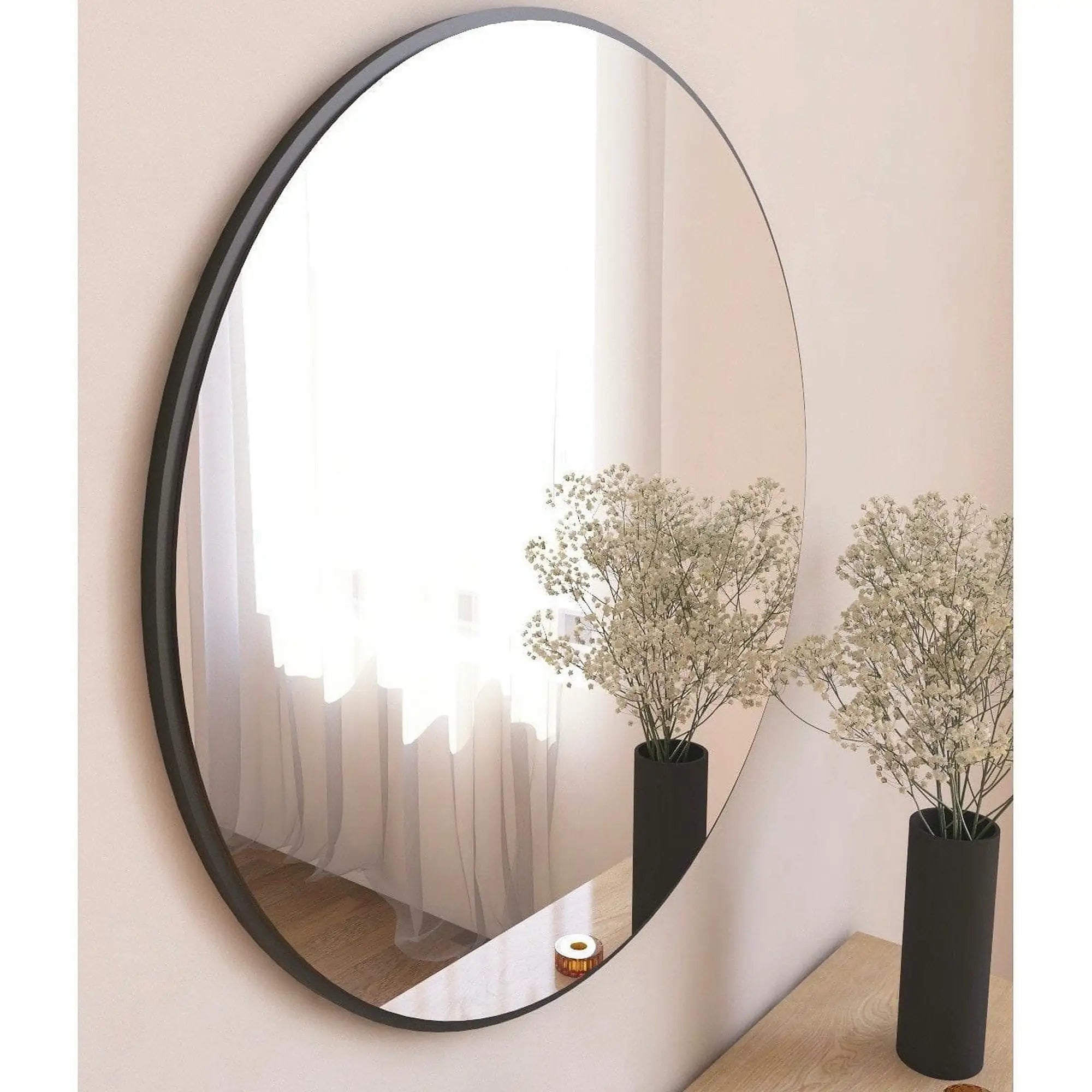 Oglinda OZZE, negru, 60x2x60 cm