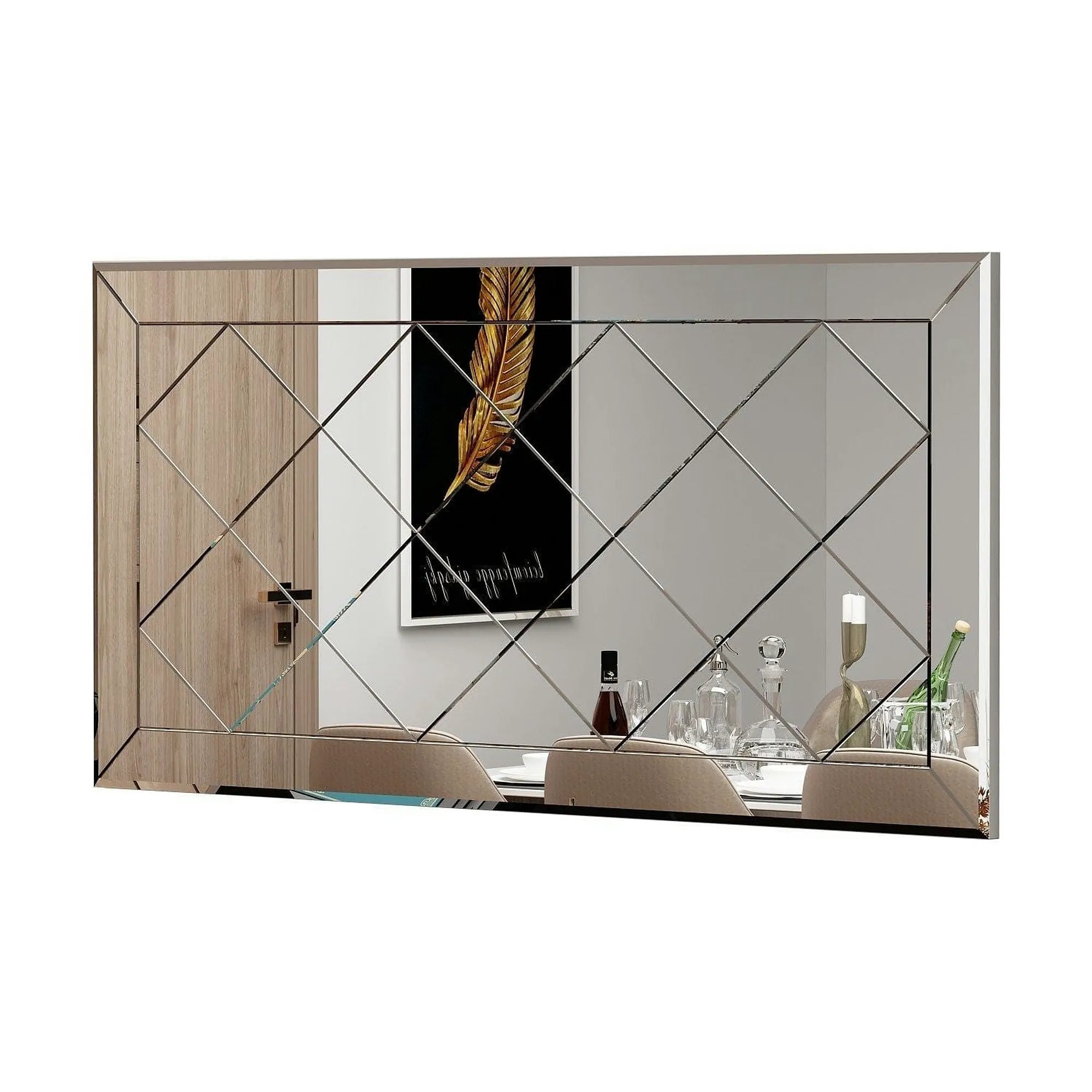 Oglinda PAULI, alb, 120x2x60 cm