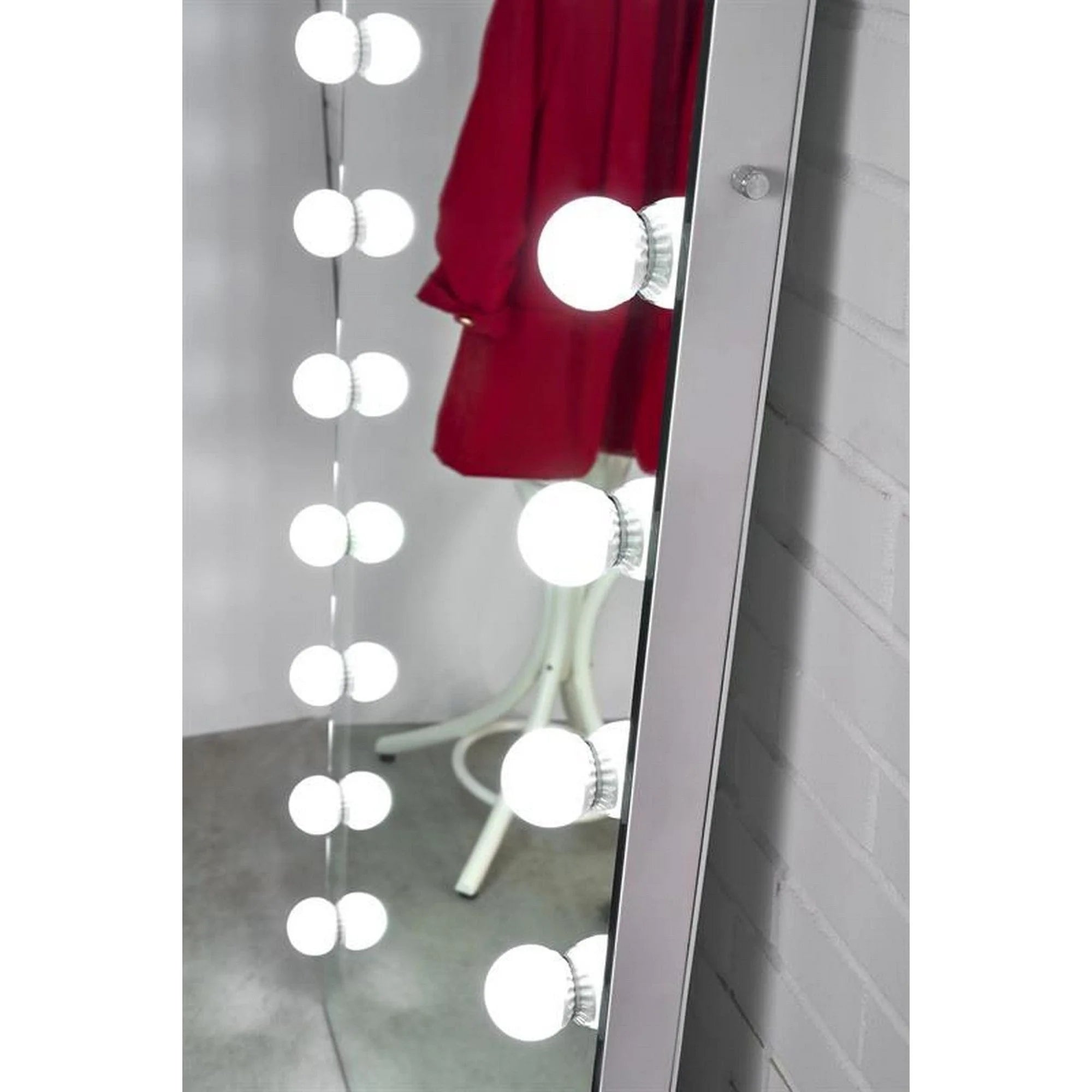 Oglinda PEARL, argintiu, cu iluminare LED, 87x170 cm